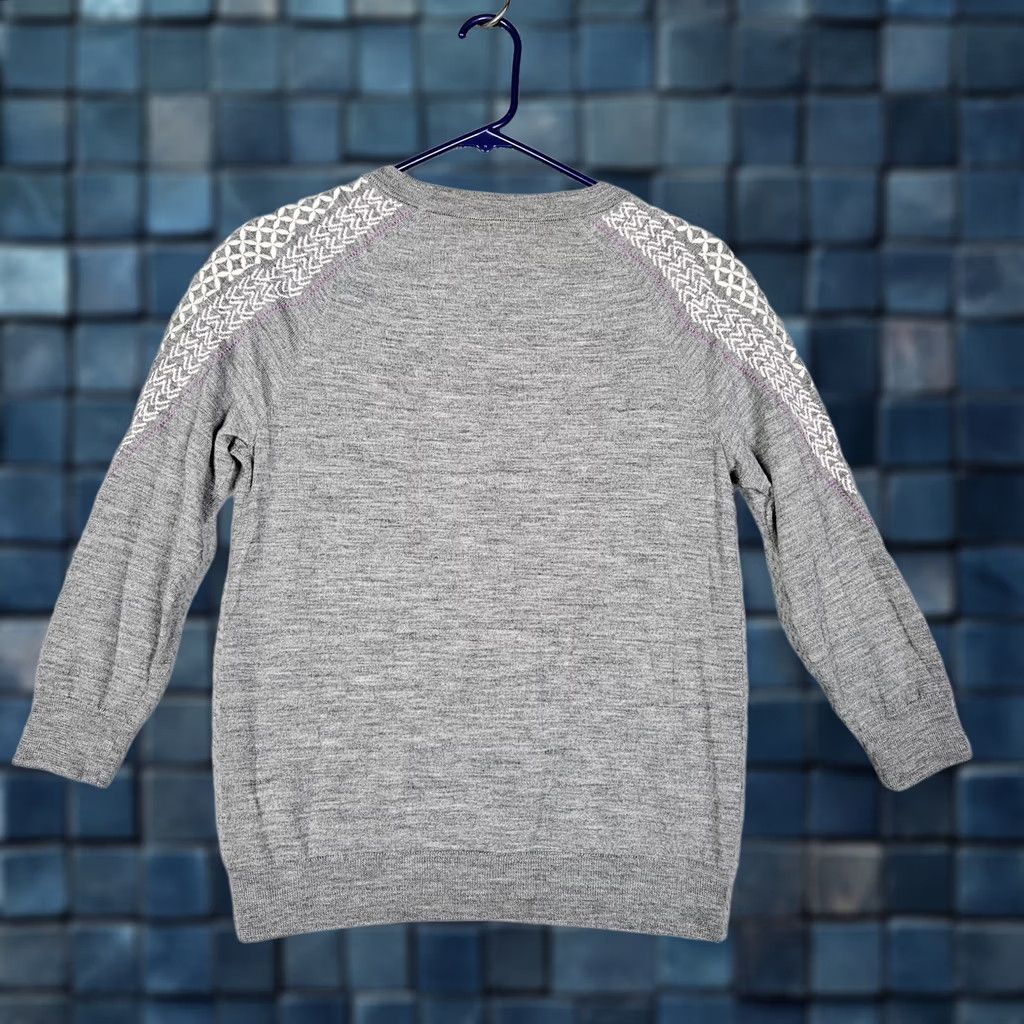 J.Crew J.Crew Women’s Gray White Embroidered Shoulder Merino Wool Sweater Cardigan Size S Womens Christmas 和? Size S / US 4 / IT 40 - 1 Thumbnail