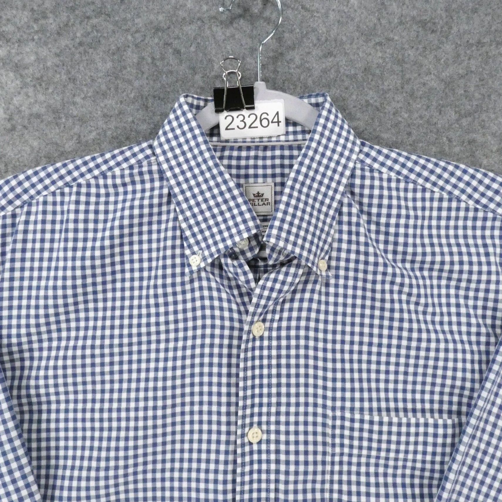 Peter Millar Peter Millar Shirt Mens Large Nanoluxe Long Sleeve Button Up Blue White Gingham Size US L / EU 52-54 / 3 - 2 Thumbnail