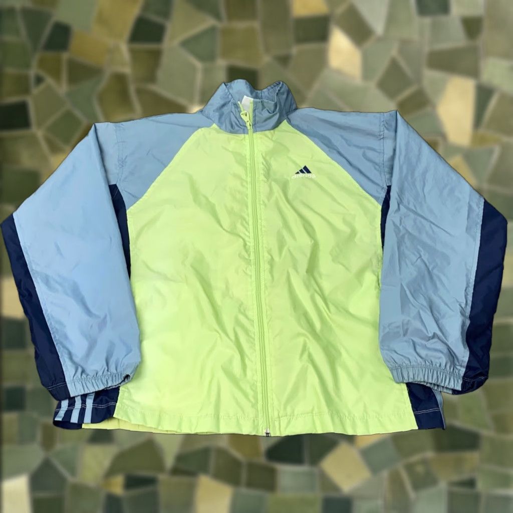Adidas Adidas Jacket Mens M Yellow Windbreaker Full Zip Colorblock Hooded Pockets Size US M / EU 48-50 / 2 - 1 Thumbnail