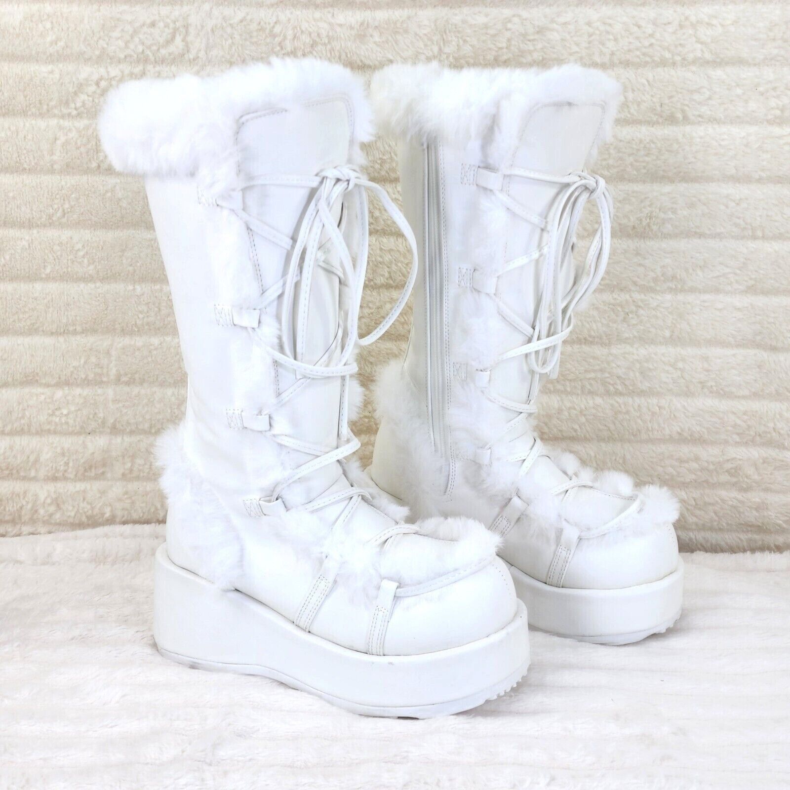 Demonia Cult DEMONIA Cubby 311 Stomper White Mammoth Platform Goth Punk K Size US 8 / IT 38 - 3 Thumbnail