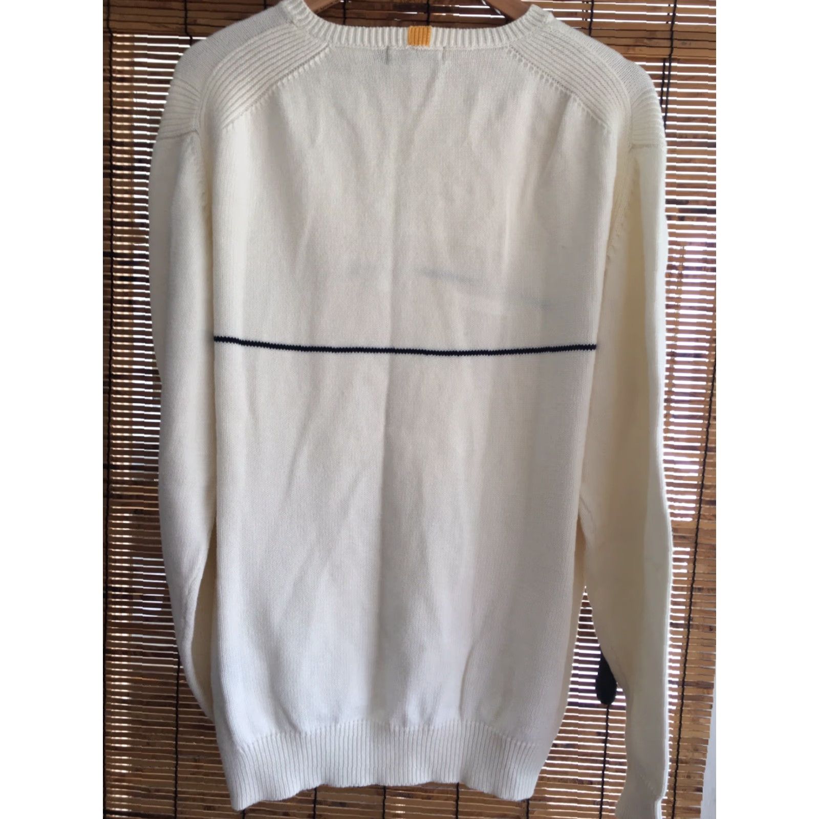 Nautica Nautica Sweater Mens Large Cream Cotton Crewneck L Ivory 100% Cotton Size US L / EU 52-54 / 3 - 2 Thumbnail