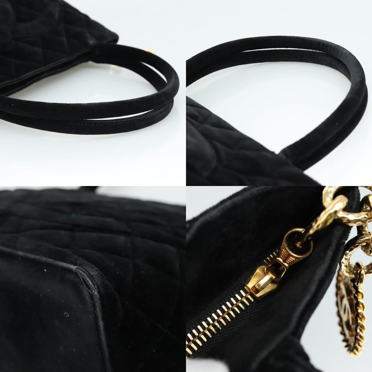 Chanel Chanel Matelasse Standard Tote Bag Velour Black CC Size ONE SIZE - 4 Thumbnail