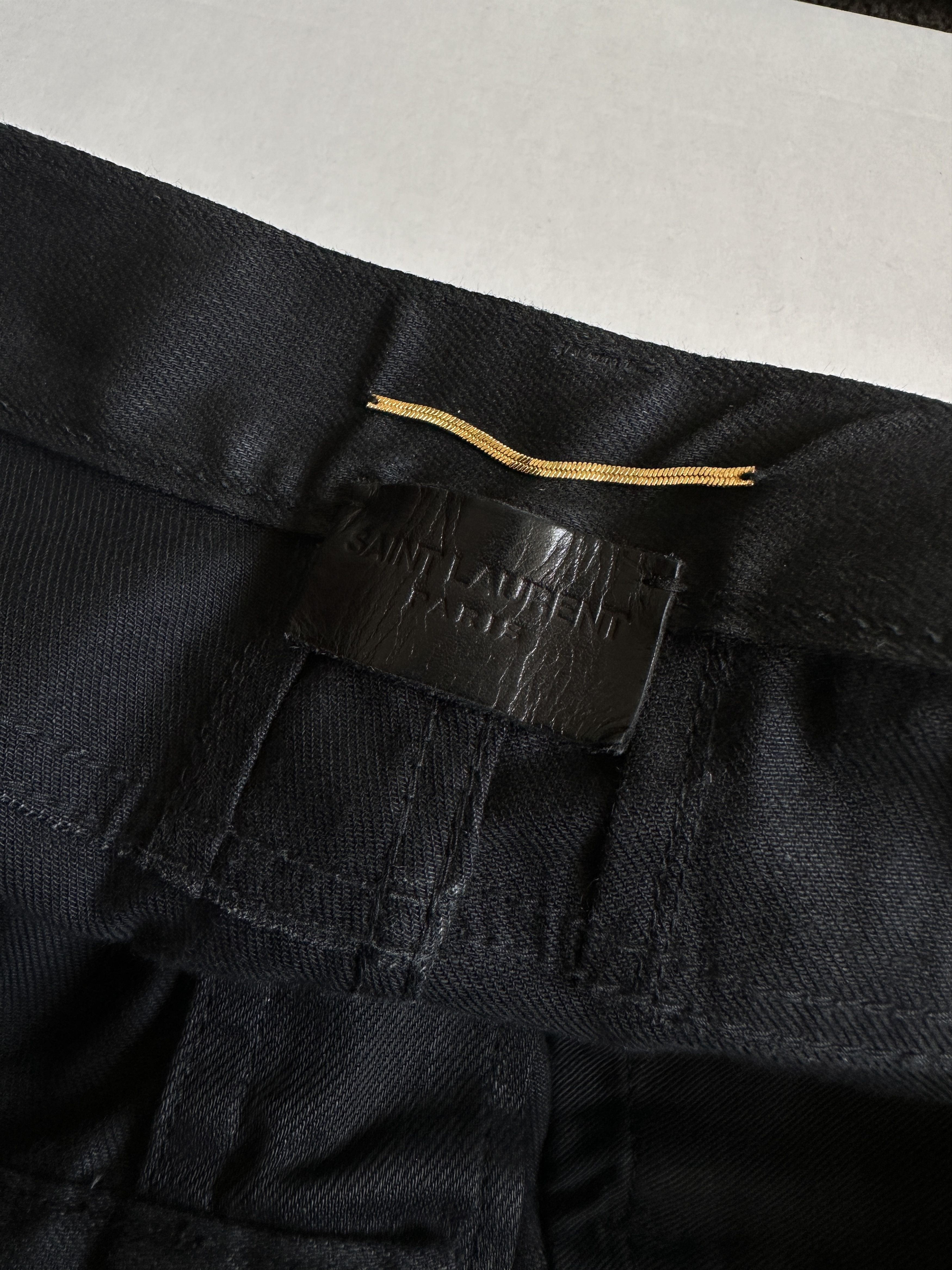 Saint Laurent Paris D01 Cut Off Waxed Denim Shorts Size 26" / US 2 / IT 38 - 3 Thumbnail