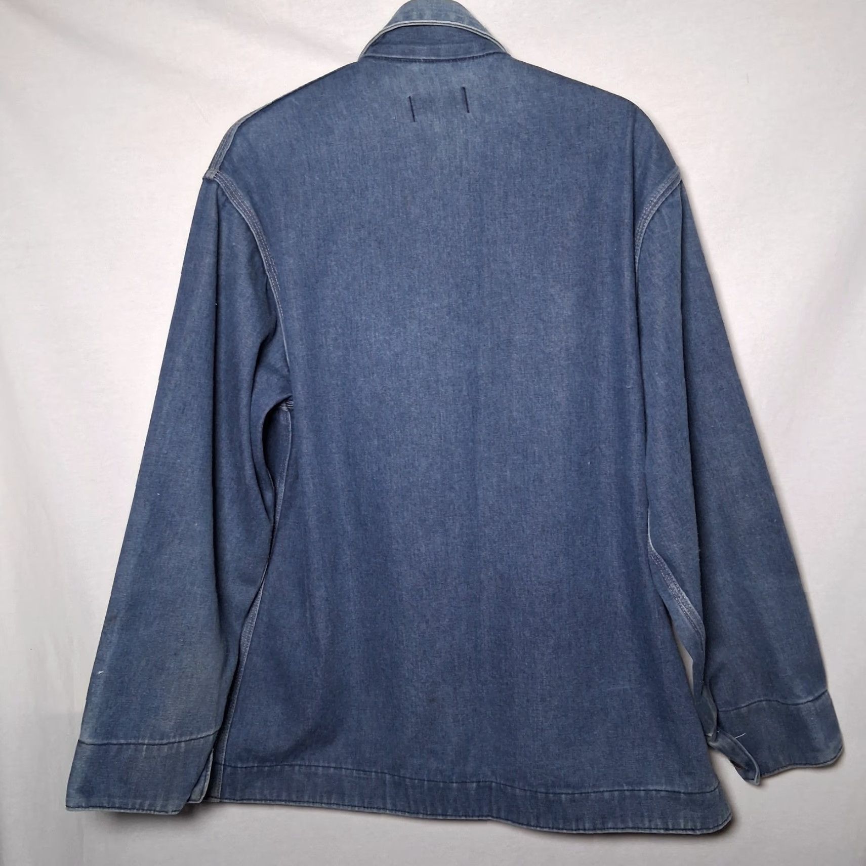Vintage VINTAGE Big Mac Denim Jacket Jacket Blue Chore Barn Work Workwear Utility READ Mens L Blue Denim Casual Workwear 90s? Size US 33 - 2 Thumbnail