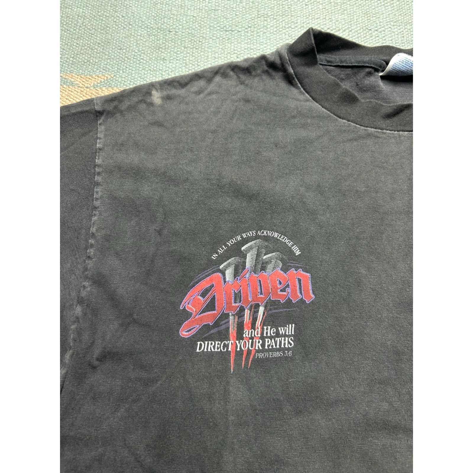 Vintage VINTAGE King T-Shirt Driven to Follow the King Jesus Tee Trucker Faded Black XL Men Shirt XS? Size US XL / EU 56 / 4 - 6 Thumbnail