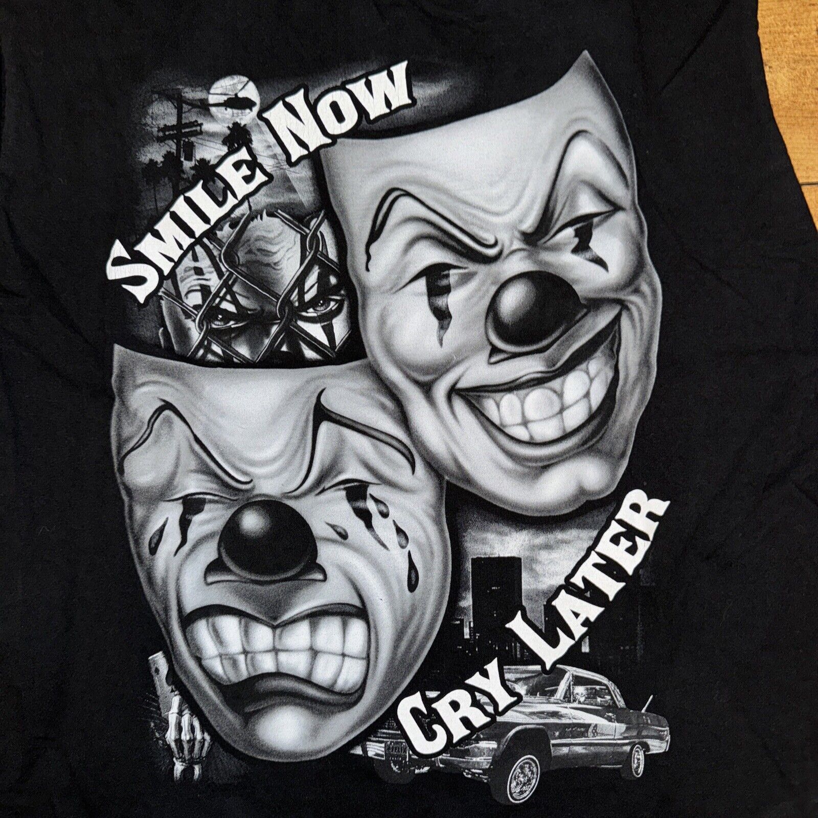 Band Tees × Rap Tees × Vintage Vintage Y2K Smile Now Cry Later Chopped T-Shirt XL Black Size US XL / EU 56 / 4 - 2 Thumbnail