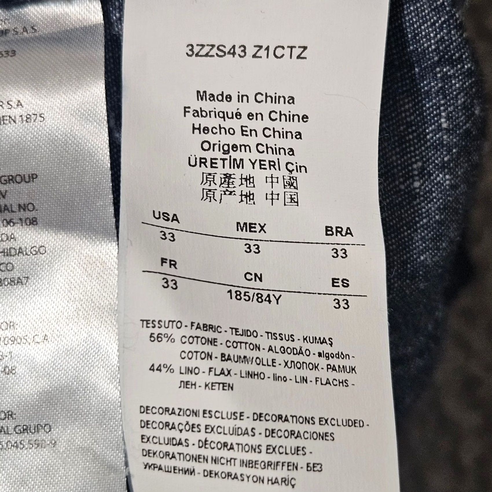 Armani Exchange Armani Exchange A|X Shorts Mens 33 Bermuda Dark Blue Chambray Cotton Linen Size US 33 - 4 Thumbnail