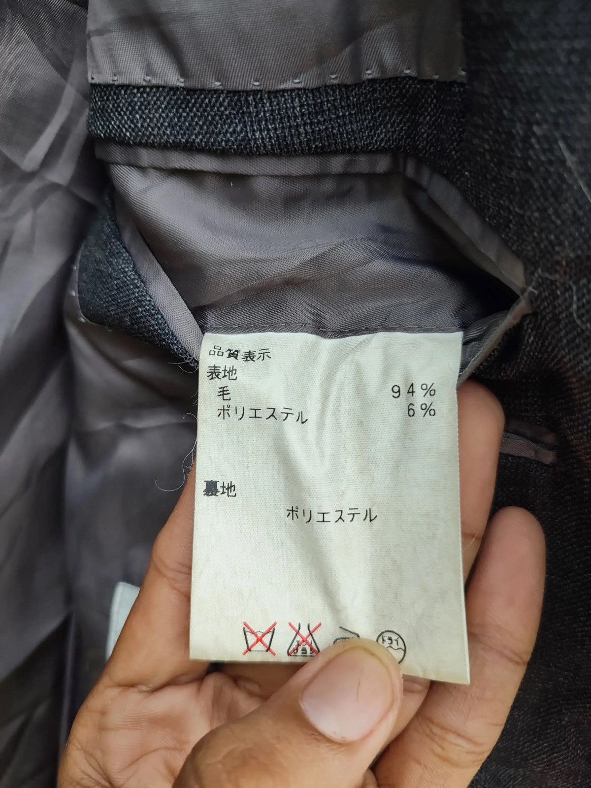 Japanese Brand × Kansai Yamamoto × Vintage Vintage Kansai Yamamoto Homme Grey Blazer – Size 40R Size 40R - 7 Thumbnail