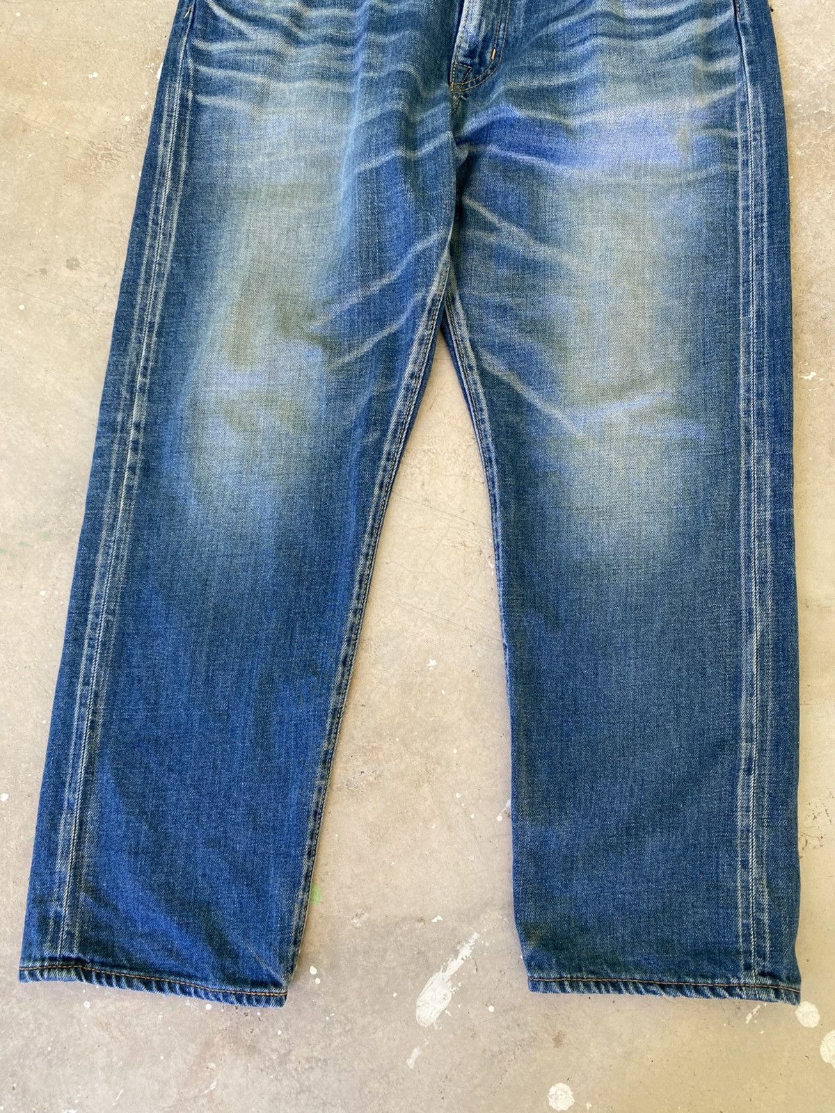 Japanese Brand Deep Blue Japan Selvedge Faded Denim Jeans W34 Size US 34 / EU 50 - 3 Thumbnail