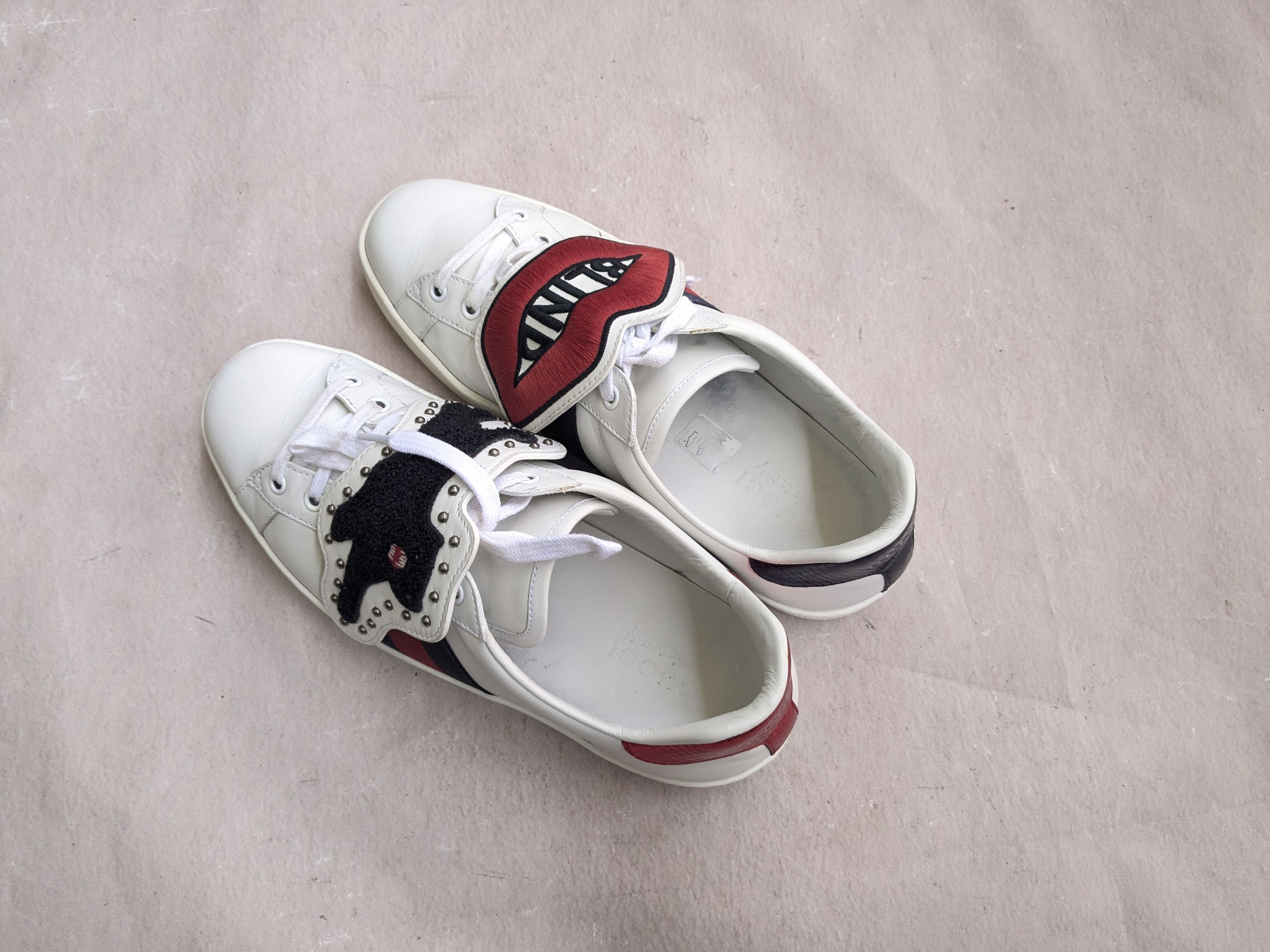 Gucci Gucci Ace Sneakers Cat 9 Logo Low Tops 477107 Size US 9 / EU 42 - 12 Thumbnail
