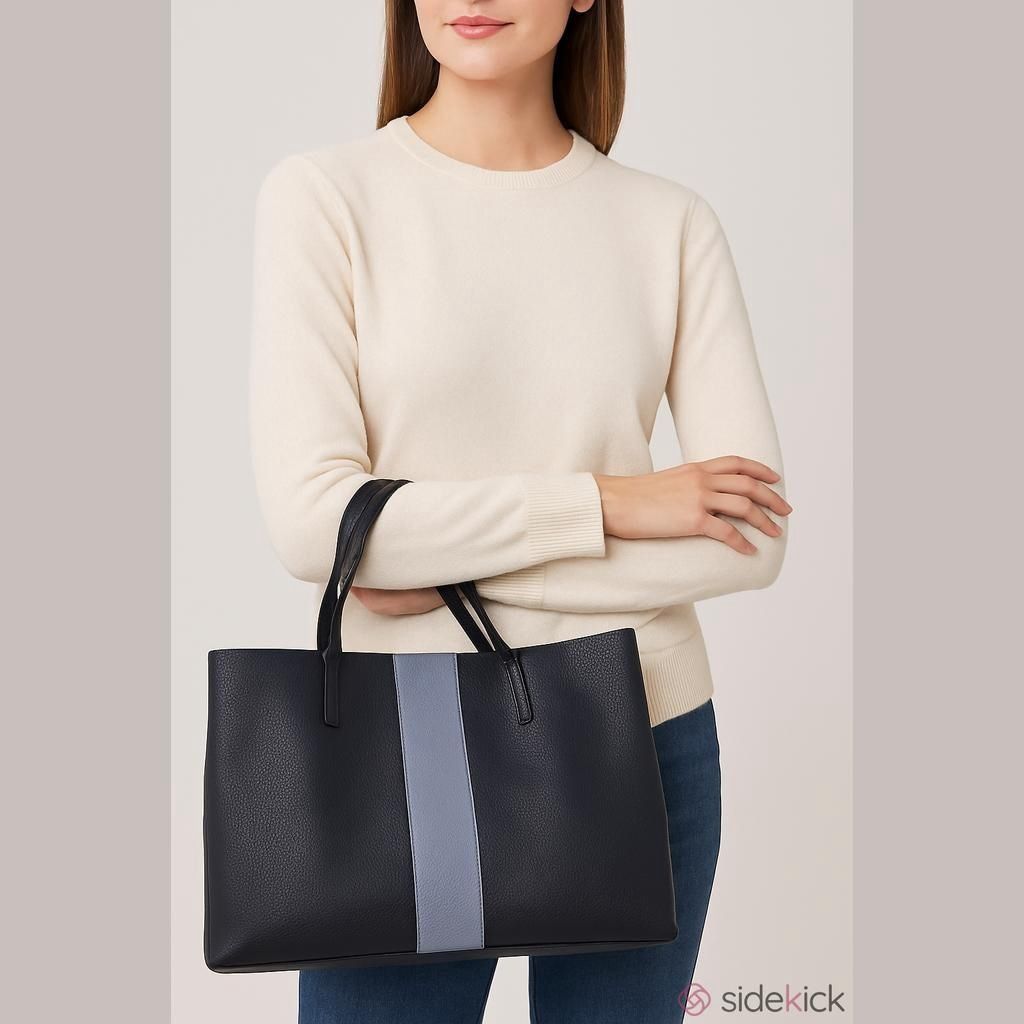 Vince Camuto Women's Vince Camuto Black And Gray Luck Tote Bag One Size Size ONE SIZE - 1 Thumbnail