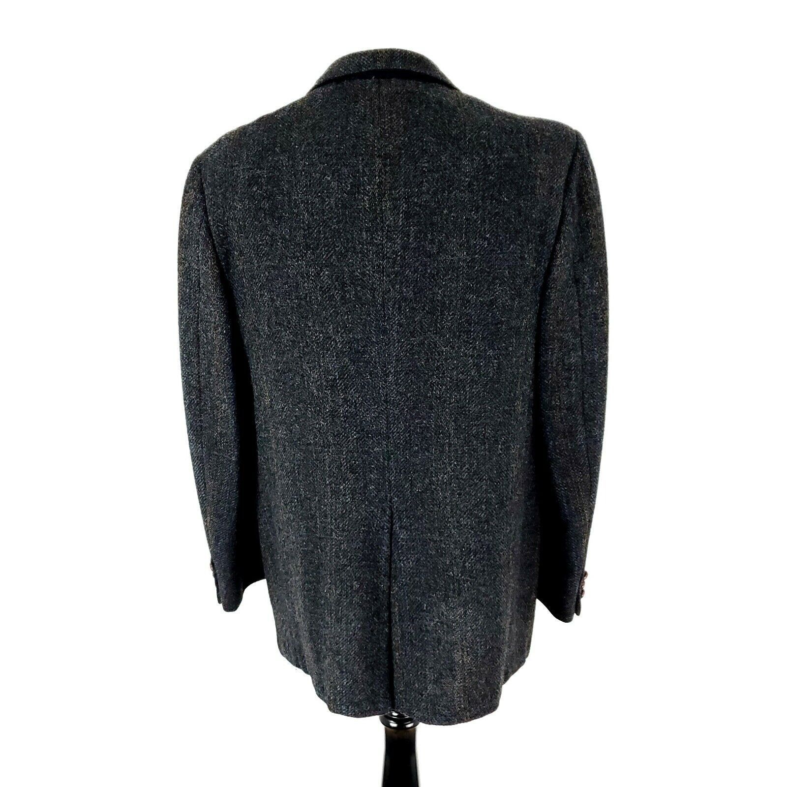 Vintage Cricketeer Tweed Wool 2 Leather Button Sport Coat 40R Gray W Size 40R - 5 Thumbnail