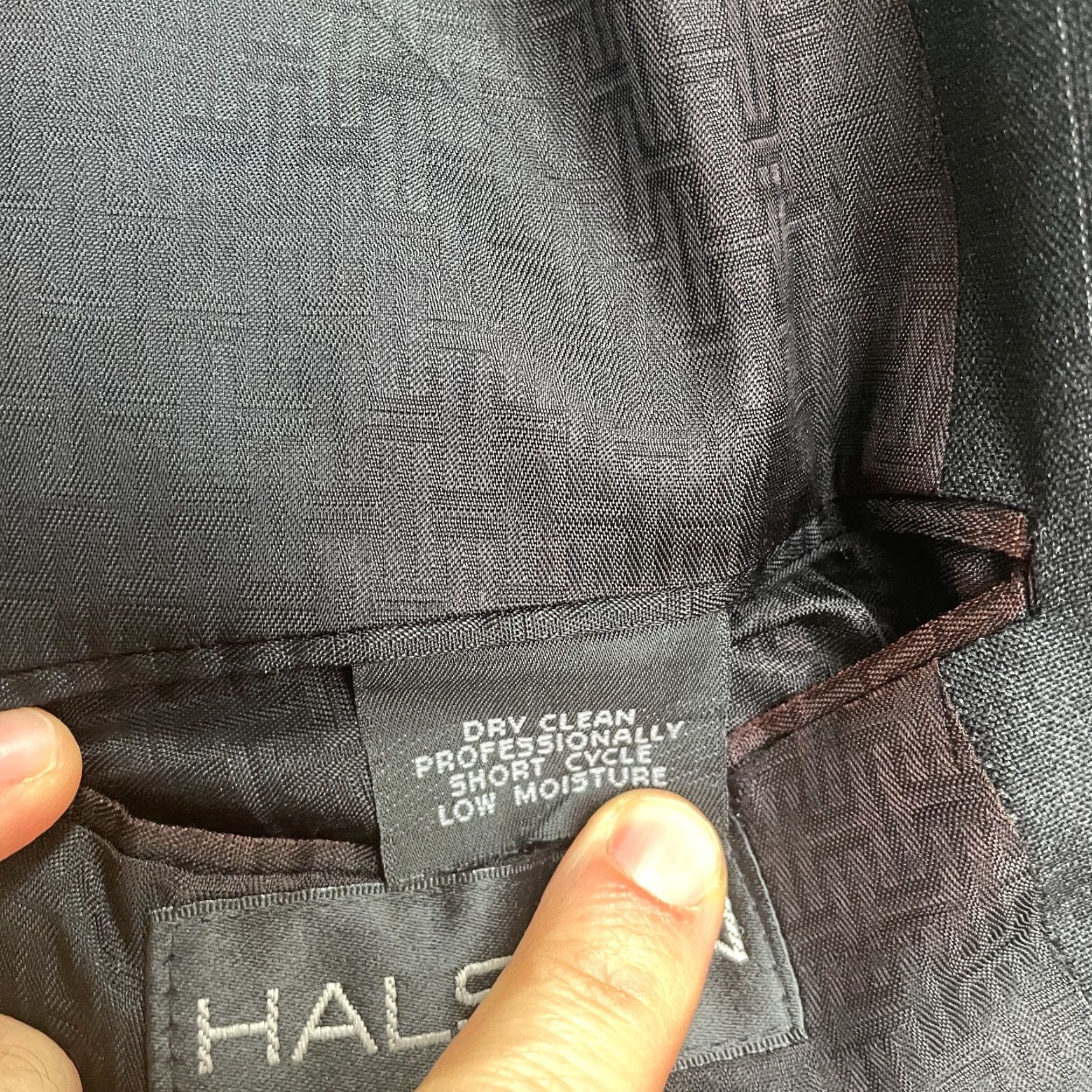 Halston Today's Man Halston Blazer Jacket Mens 46L Dark Gray Striped Wool Business Suit Size 46R - 6 Thumbnail