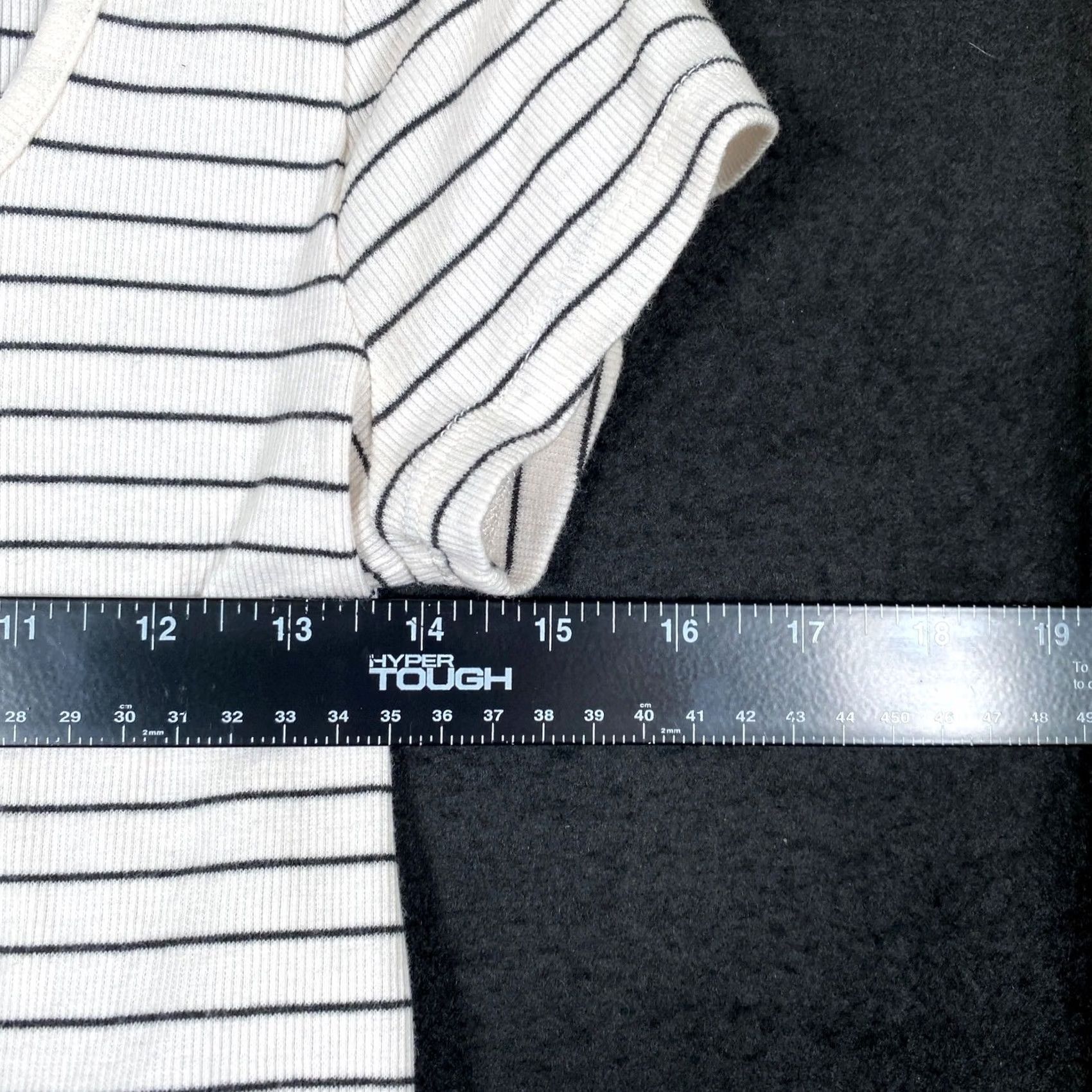 Madewell Madewell Shirt White Black Striped Cropped Short Sleeve Stretch Medium Women’s T-Shirt Casual Everyday Size M / US 6-8 / IT 42-44 - 5 Thumbnail