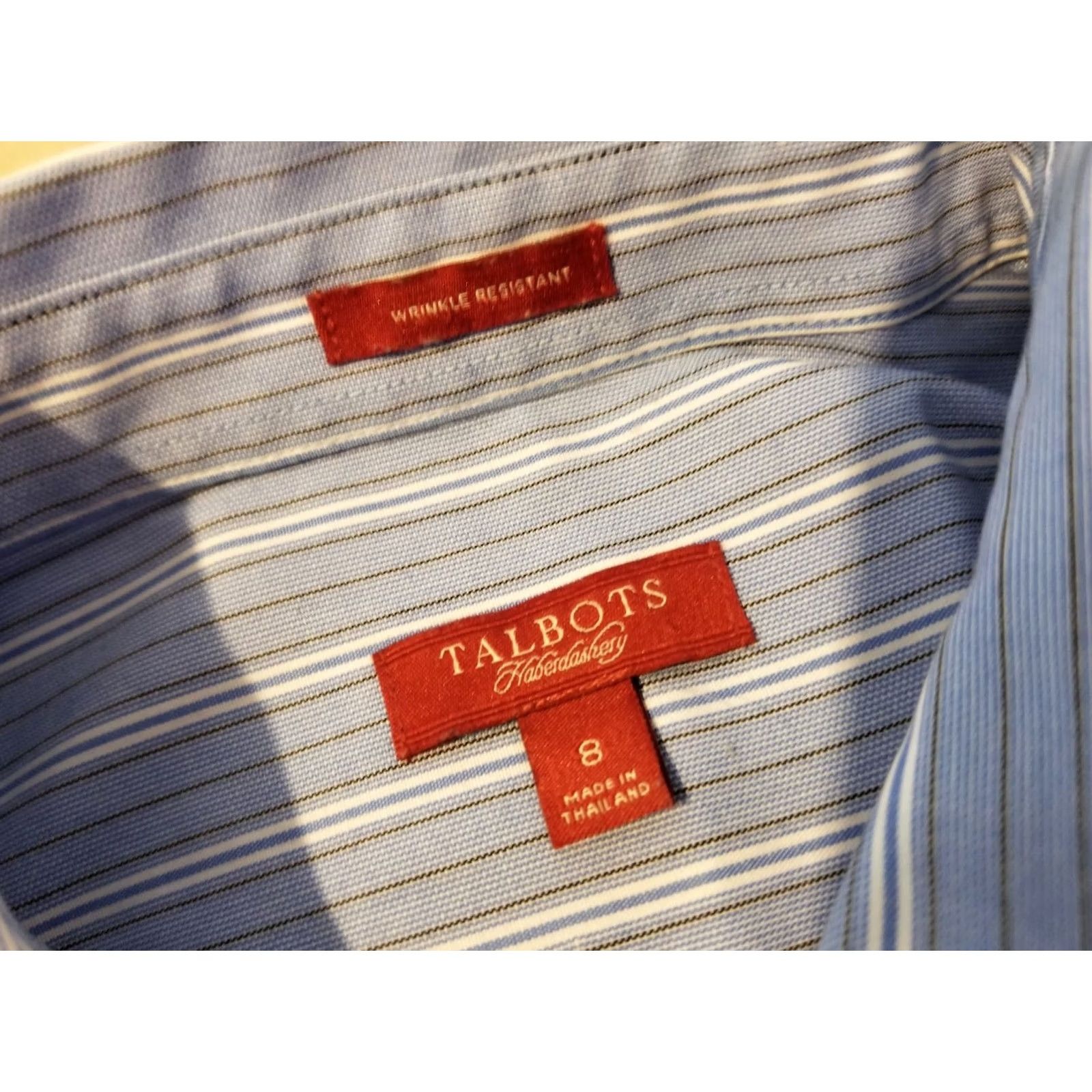 Talbots Womens Talbots Plaid Dress Shirt 8 Blue Button Cotton Blouse Size M / US 6-8 / IT 42-44 - 3 Thumbnail