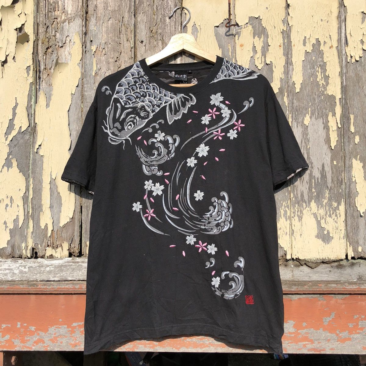 Vintage y2k Koi Fish Sukajan Tshirt