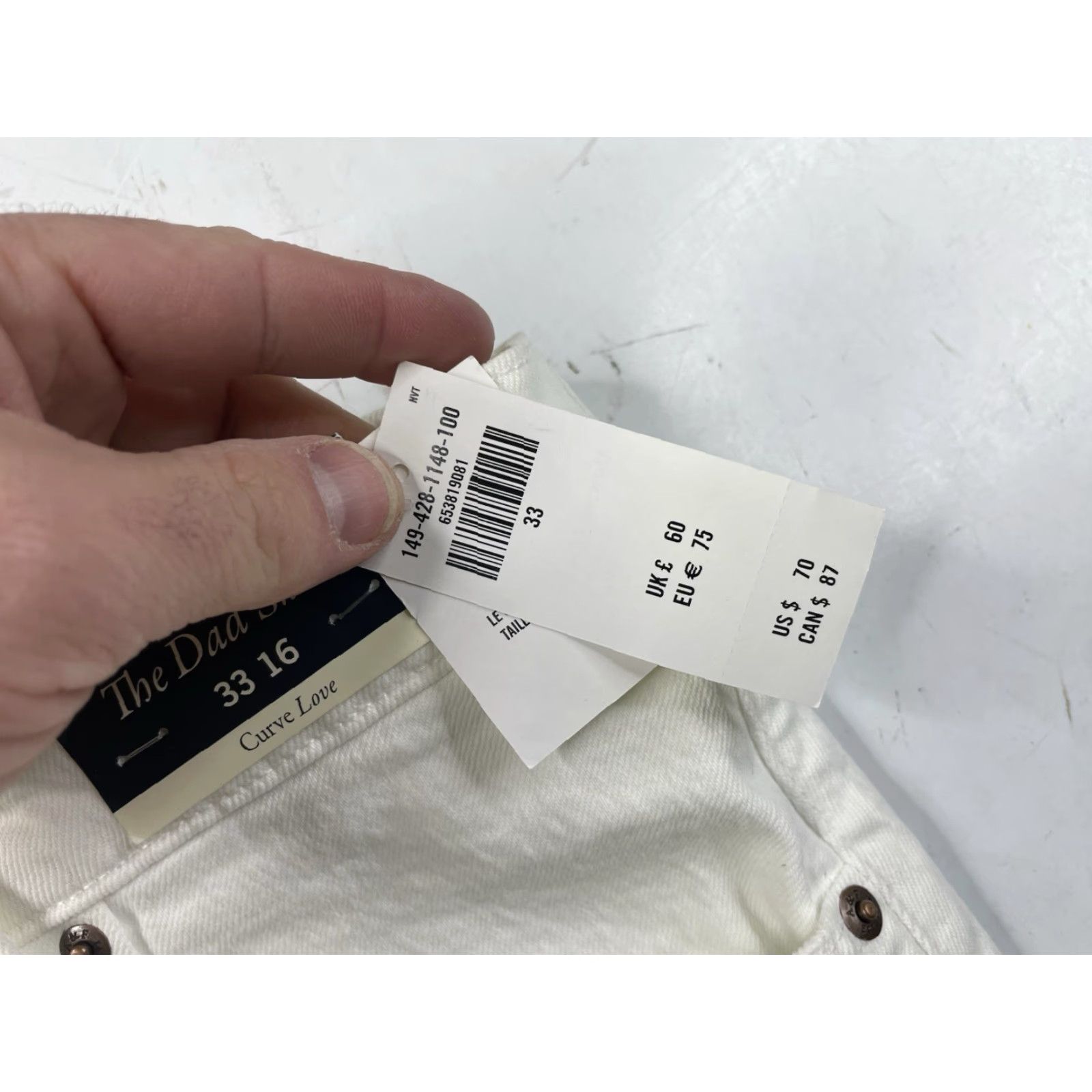 Abercrombie & Fitch Abercrombie & Fitch NWT Women's Curve Love High-Rise Dad Shorts 33 16 White Denim 5-Pocket 90s Style Vintage Dad Womens Shorts Size 24" / US 00 / IT 34 - 5 Thumbnail