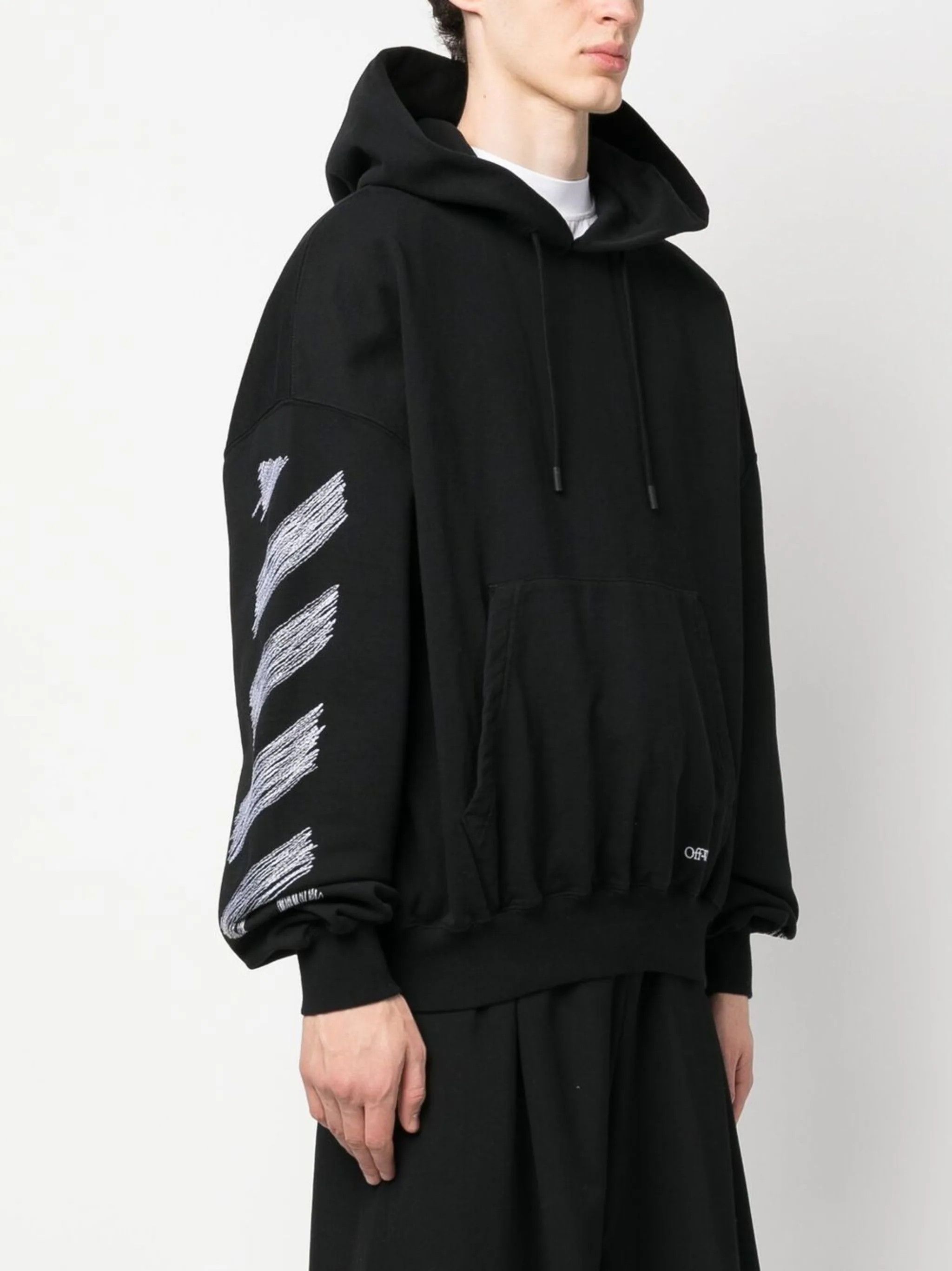 Off-White o1w1db10824 Scribble Diag Boxy Hoodie in Black Size US XL / EU 56 / 4 - 3 Thumbnail
