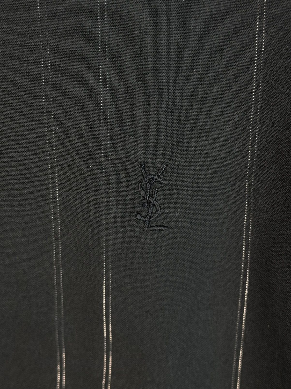 Yves Saint Laurent Black YSL Shirt Shiny Metal Stripes Sparkling Size US XL / EU 56 / 4 - 2 Thumbnail