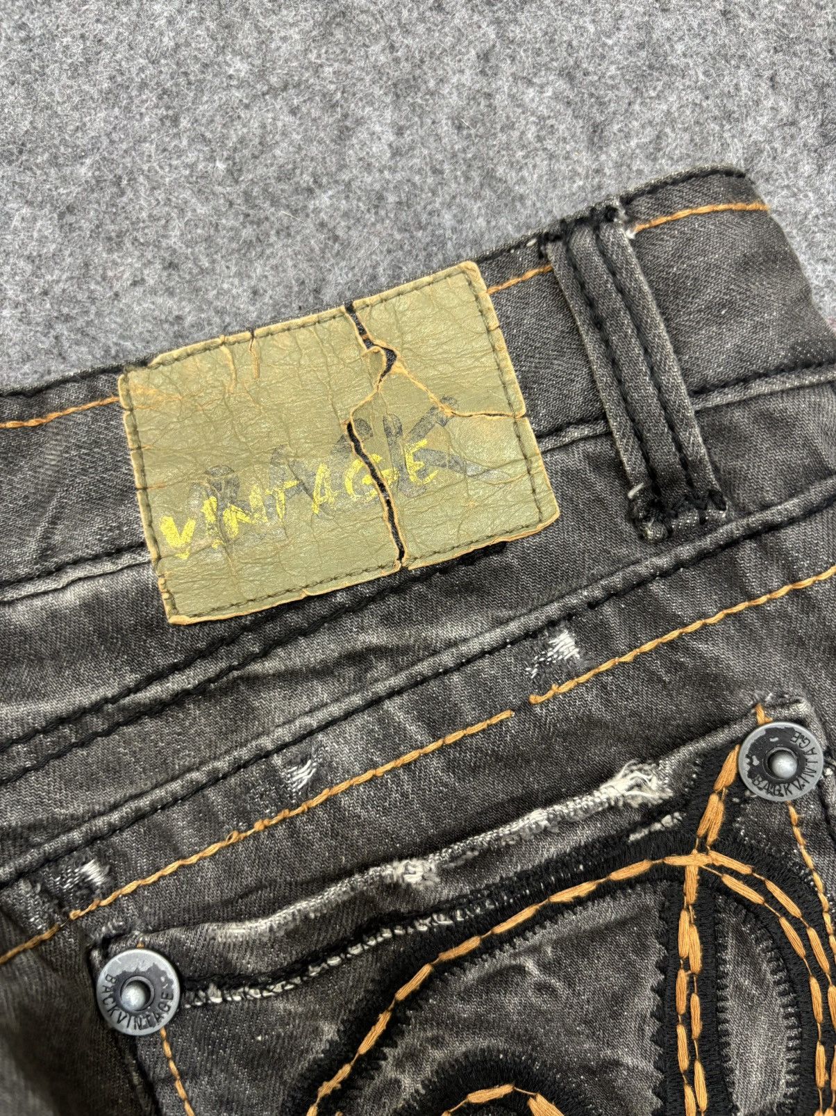 Japanese Brand 💥Twisted Leg💥Back Vtg Trim Co Sick Fades Mild Denim F668 Size US 34 / EU 50 - 21 Thumbnail