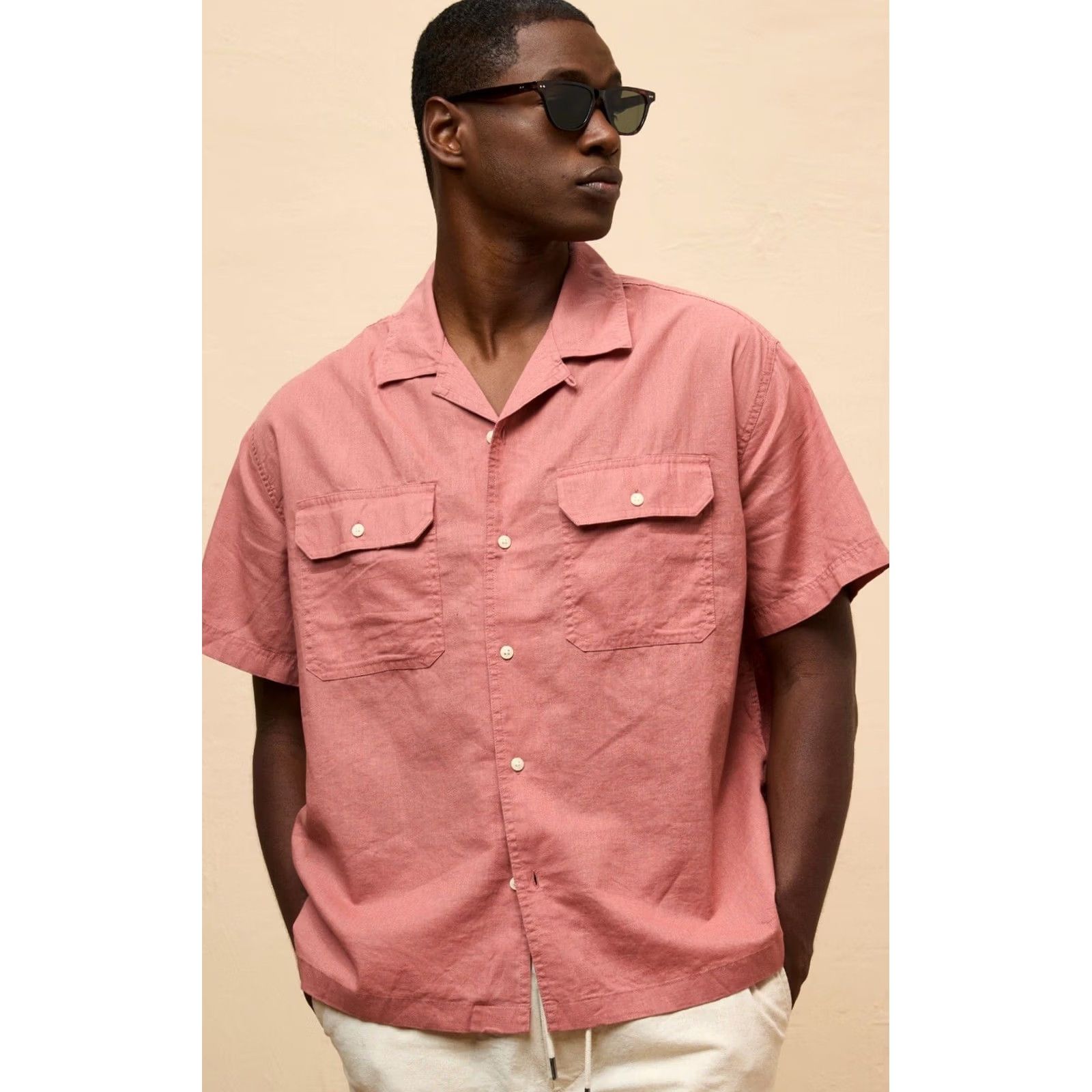 American Eagle Outfitters VINTAGE American Eagle Poolside Men’s Button Up Berry XL Red Cotton Woven Short Sleeve Pocket Beach 90s Mens Size US XL / EU 56 / 4 - 2 Thumbnail