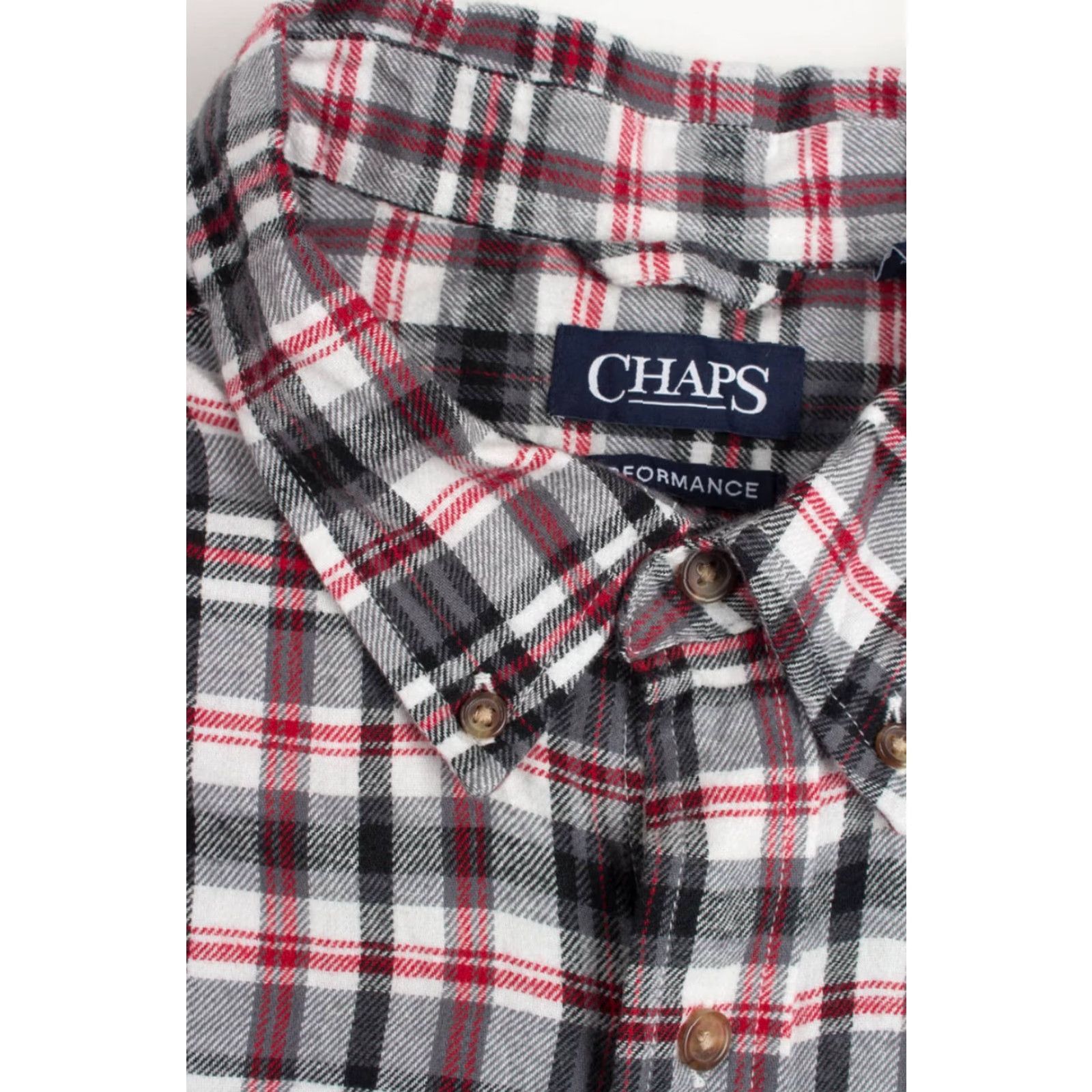 Chaps VINTAGE Chaps Shirt XX-Large Grey Red Plaid Flannel Shirt 3557 Size US XXL / EU 58 / 5 - 2 Thumbnail