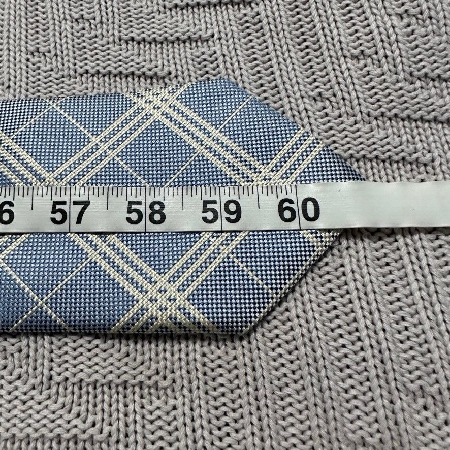T.M. Lewin TM Lewin light blue plaid silk tie Size ONE SIZE - 4 Thumbnail