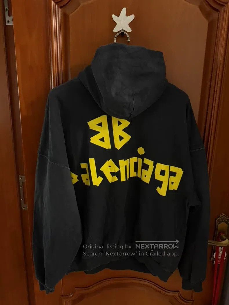 Balenciaga Balenciaga Black Tape Logo Hooded Sweatshirt Size US M / EU 48-50 / 2 - 2 Thumbnail