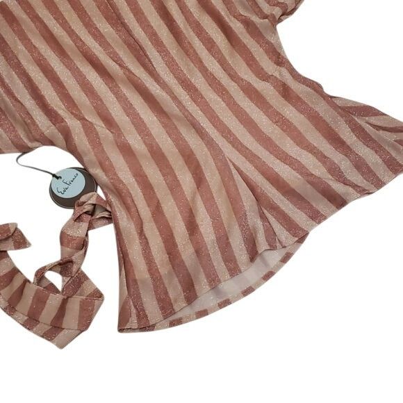 Anthropologie × Eva Franco Anthropologie Eva Franco Streetwater Wrap Top Striped Pink S Size S / US 4 / IT 40 - 10 Thumbnail