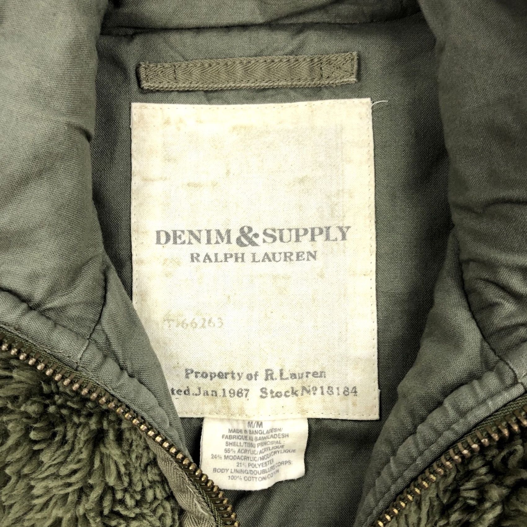 Vintage DENIM & SUPPLY RALPH LAUREN Men's M Olive Green Full Zip Fleece Jacket Coat Shirt Size US M / EU 48-50 / 2 - 3 Thumbnail