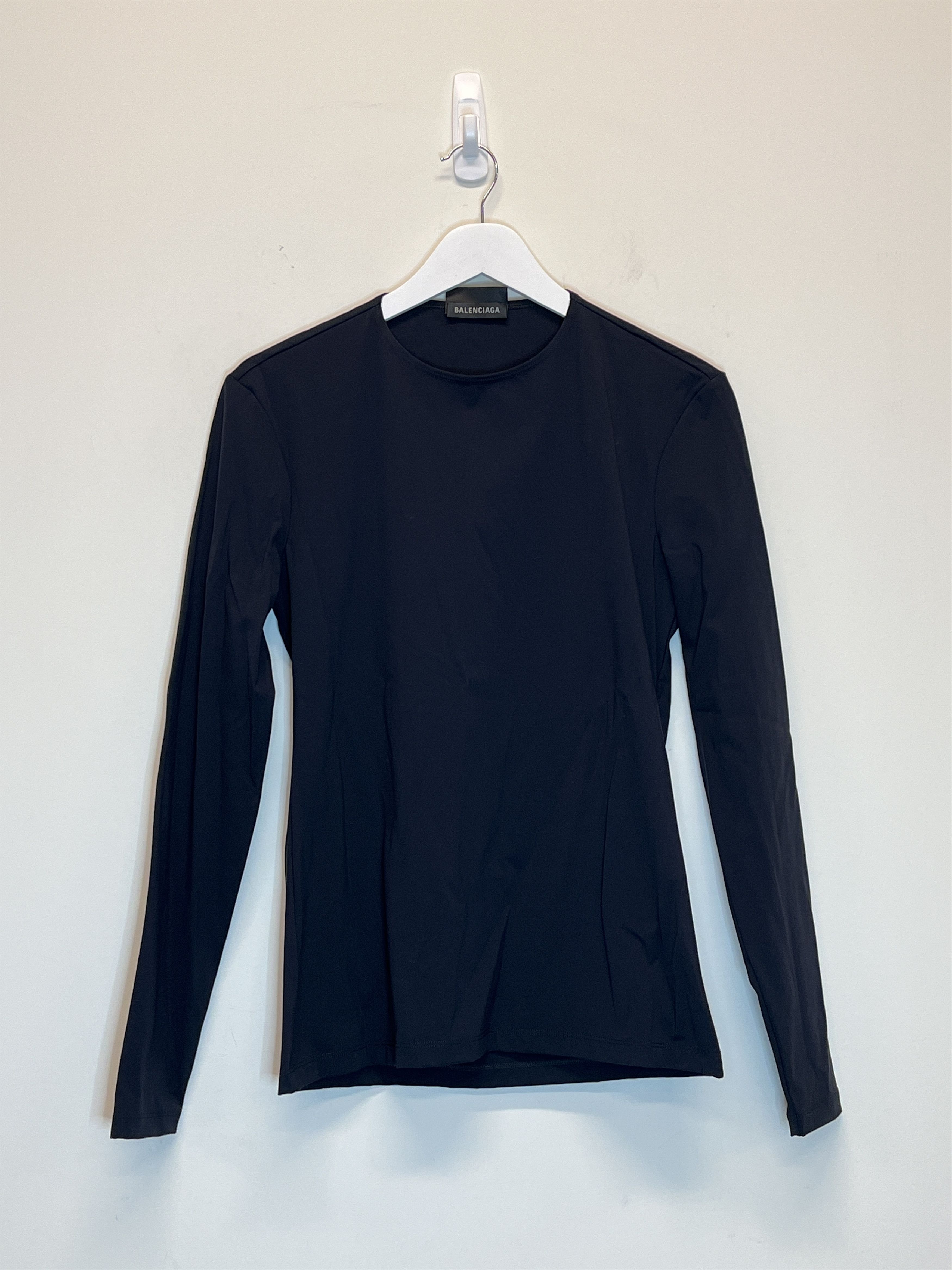 Balenciaga Matte Jersey Back Tab Long Sleeve Top Size US L / EU 52-54 / 3 - 1 Thumbnail