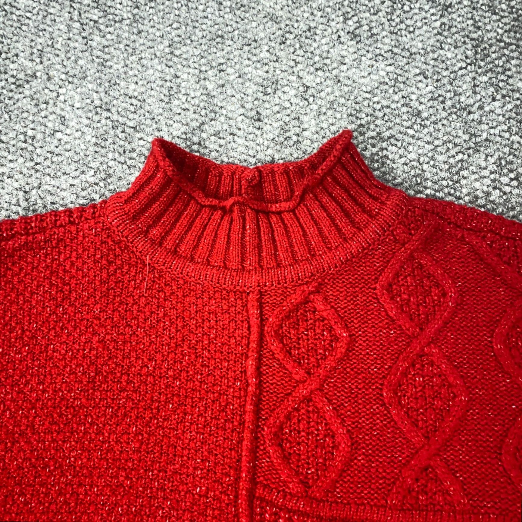 American Eagle Outfitters American Eagle Outfitters Sweater Womens Small Red Chunky Knit Stretch Mock Neck Pullover Knit Slim Fit 60 Day Returns Womens Size S / US 4 / IT 40 - 3 Thumbnail