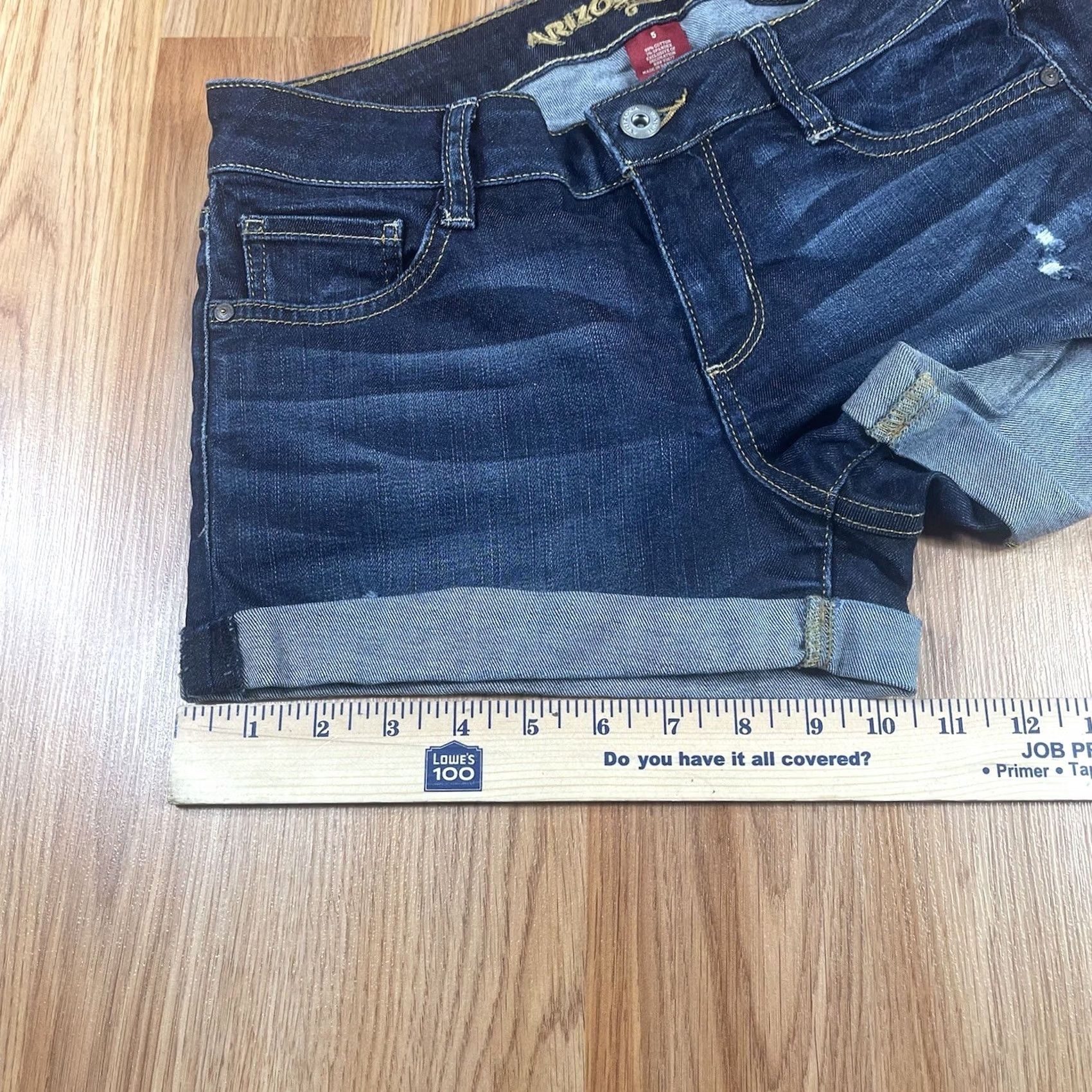 Vintage VINTAGE The Original Arizona Jeans Denim Shorts Womens 5 Stretch Flat Front Blue Jeans Womens Shorts Size 27" / US 4 / IT 40 - 7 Thumbnail