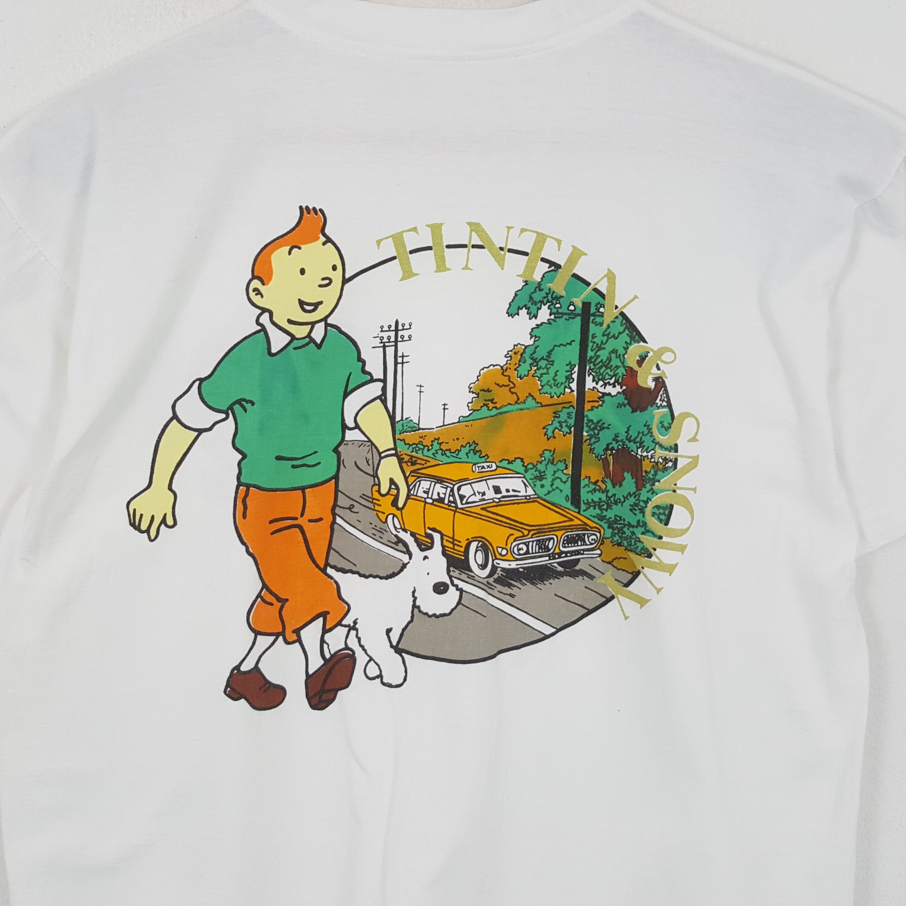 Vintage Vintage THE ADVENTURES OF TINTIN American Cartoon T-Shirt Size US L / EU 52-54 / 3 - 2 Thumbnail