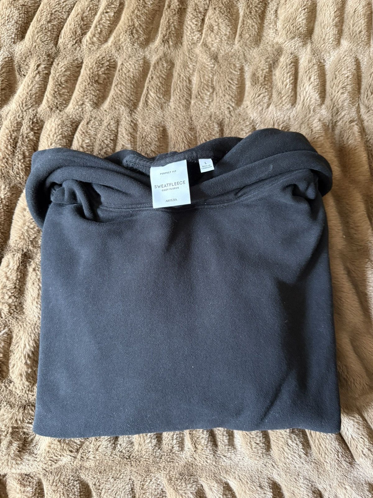Aritzia Aritzia Sweatfleece Perfect Fit Hoodie - Black/Size L Size L / US 10 / IT 46 - 2 Thumbnail