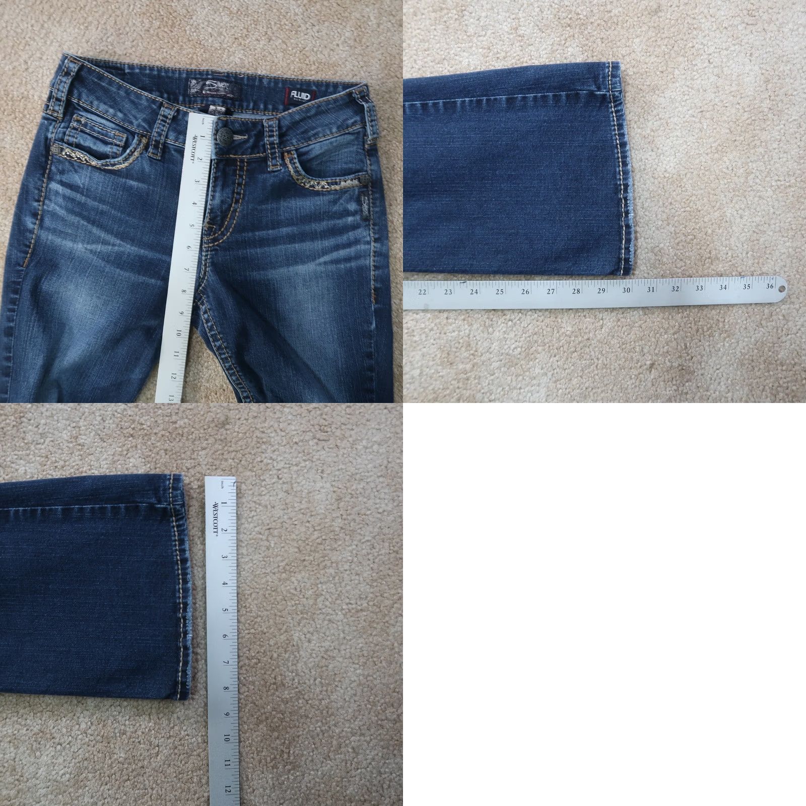 Silver Jeans Co. Silver Jeans Suki Bootcut Jeans Women's 28x31 Blue Denim Stretch Slim 5-Pocket Regular Mids Rise Adult Womens Jeans Size 28" / US 6 / IT 42 - 8 Thumbnail
