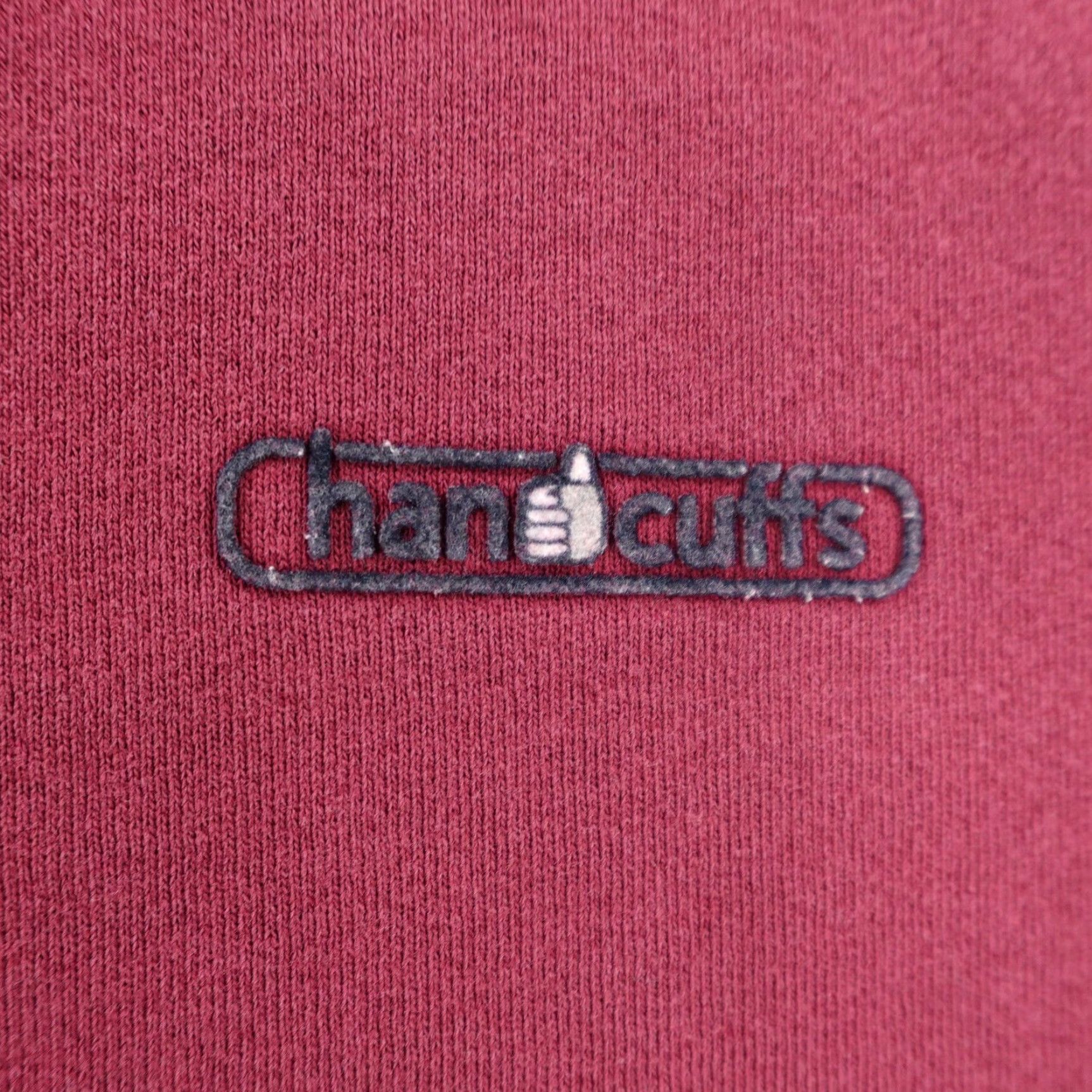 Vintage VINTAGE Handcuffs Sweatshirt Mens LT Red Crewneck Pullover 90s USA Graphic Print Cotton Polyester Knit Shirt Size US L / EU 52-54 / 3 - 3 Thumbnail