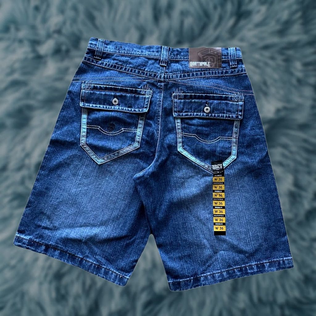 Southpole VINTAGE Southpole Bermuda Shorts Mens 36 Blue Cotton Denim 5-Pocket Relaxed High Rise 90s Hip Hop NWT rare Size US 36 / EU 52 - 1 Thumbnail
