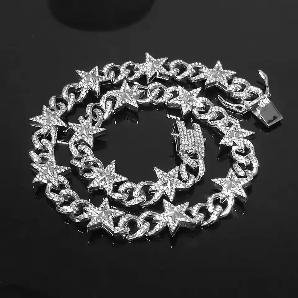 Jewelry 55cm Ice Out Chain Star Necklace Size ONE SIZE - 2 Thumbnail