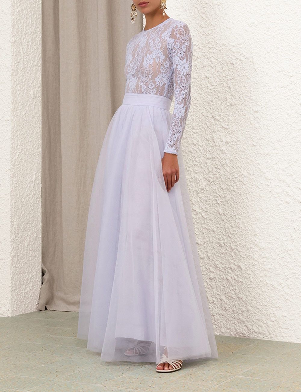Zimmermann o1w1db10925 Tulle Maxi Skirt in Blue Size 34" / US 12 / IT 48 - 3 Thumbnail