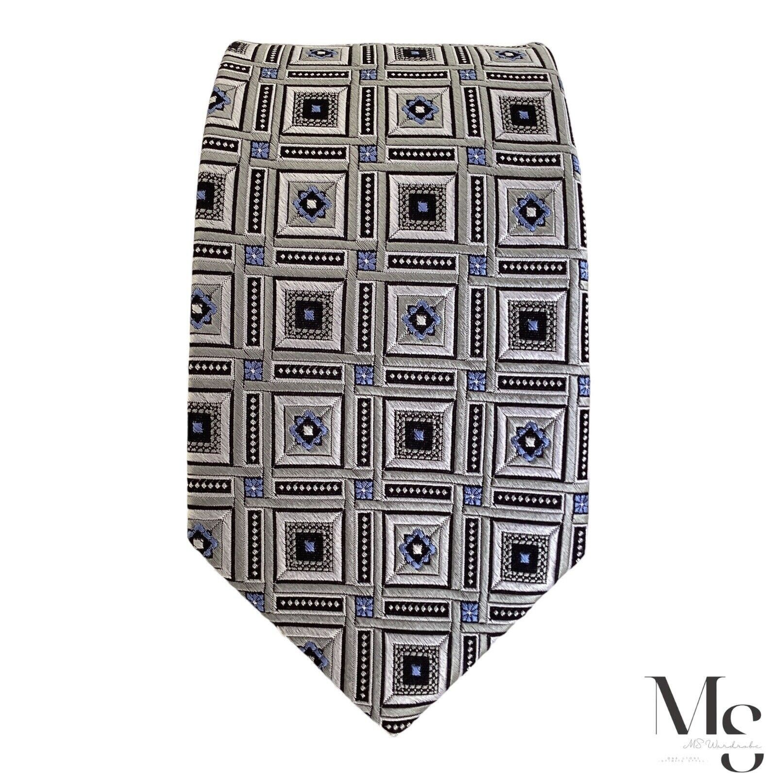 Other JZ RICHARDS Gray Medallion Luxury Silk Tie Hand Made In USA Size ONE SIZE - 3 Thumbnail