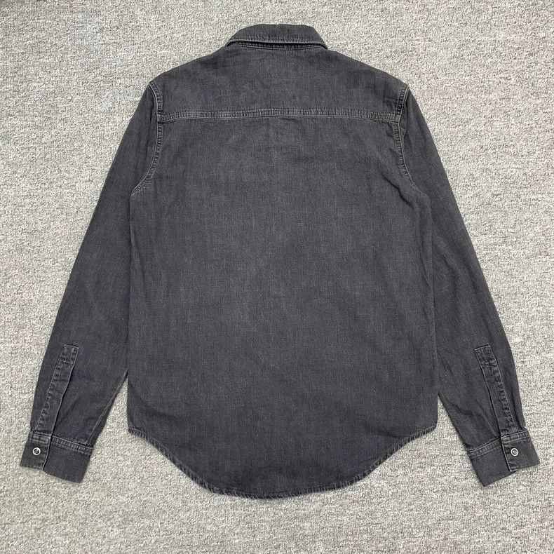 Givenchy Givenchy Chest Destroyed Logo Grey Denim Shirt 2506-Nextarr Size US S / EU 44-46 / 1 - 2 Thumbnail