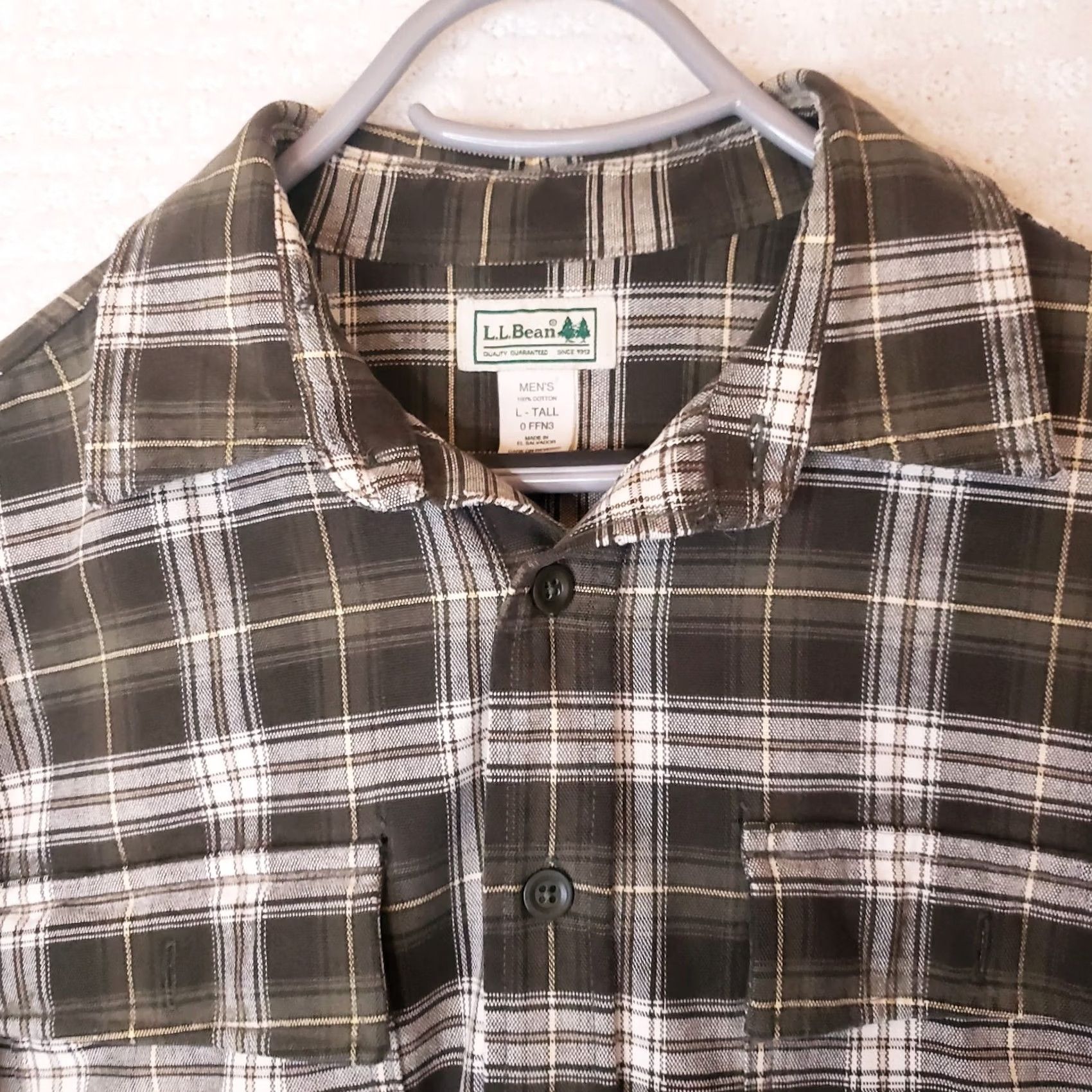 Vintage VINTAGE L.L. Bean Shirt Men LT Large Tall Button-Up Twill White Green Tartan Plaid 90s Shirt Mens Size US L / EU 52-54 / 3 - 5 Thumbnail