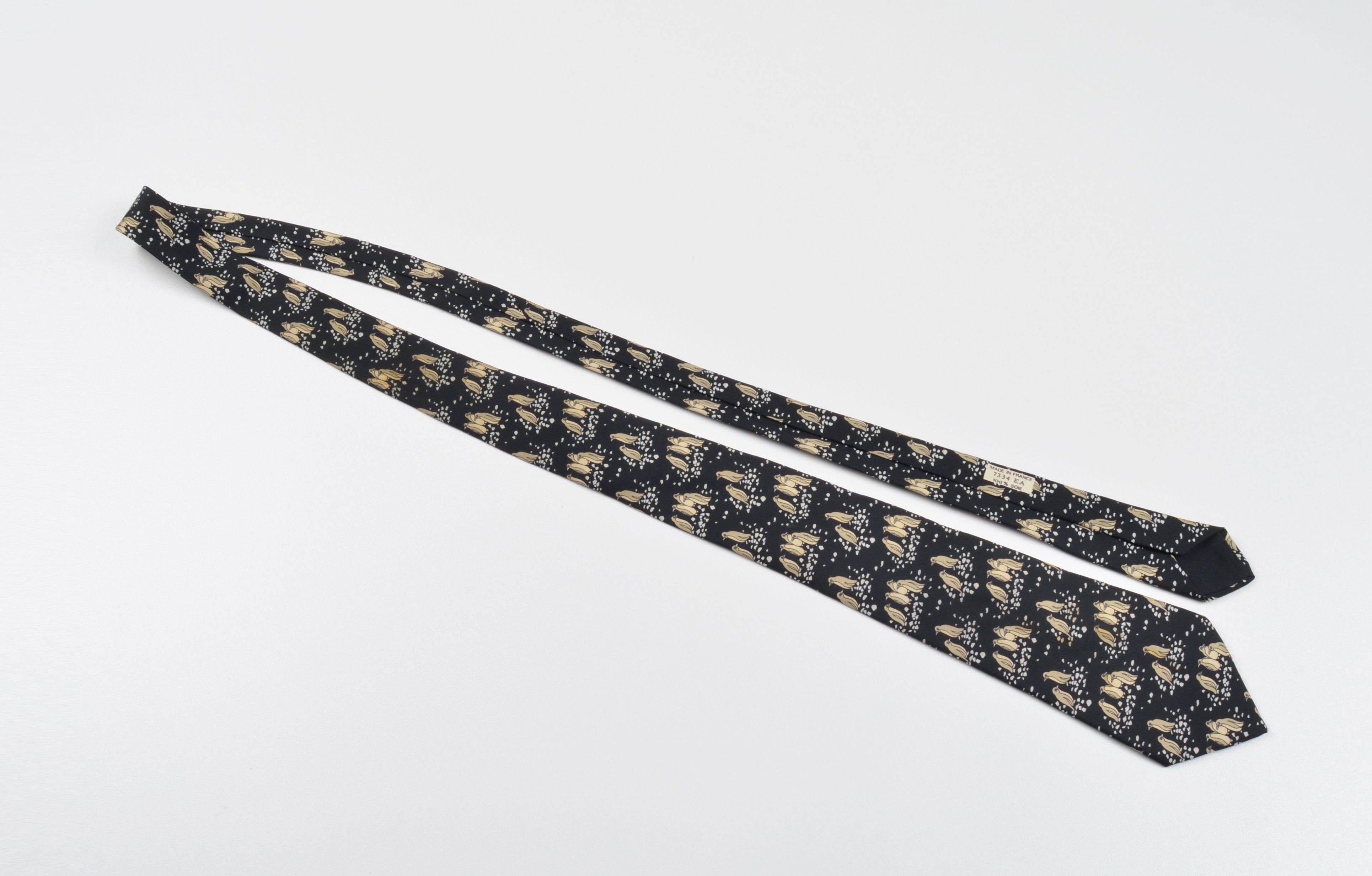 Hermes Hermes Paris 7334 EA Silk Black Penguin Tie Size ONE SIZE - 3 Thumbnail