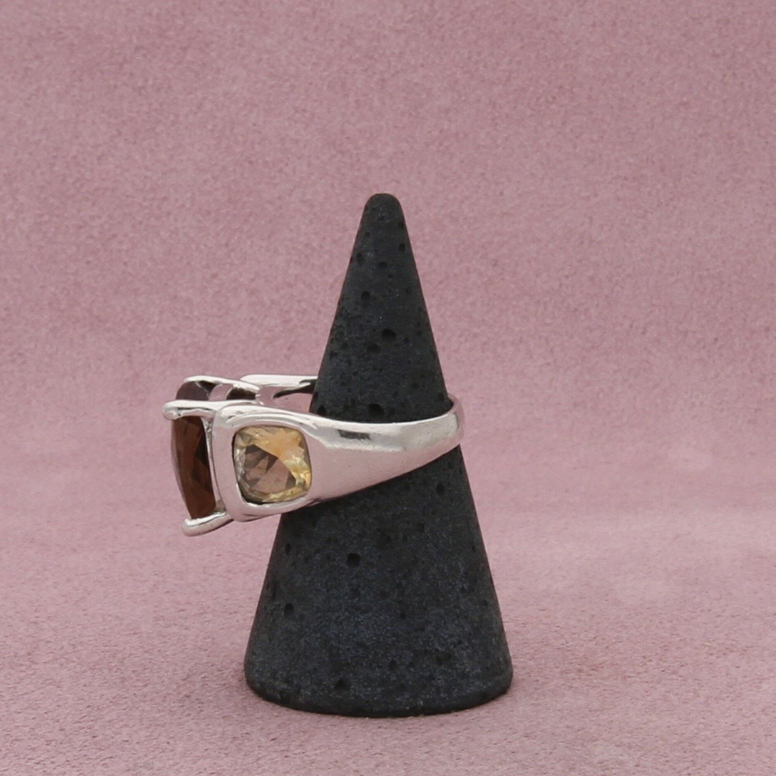 Sterling Silver sterling silver smoky quartz & citrine ring size 6.75 Size ONE SIZE - 4 Thumbnail