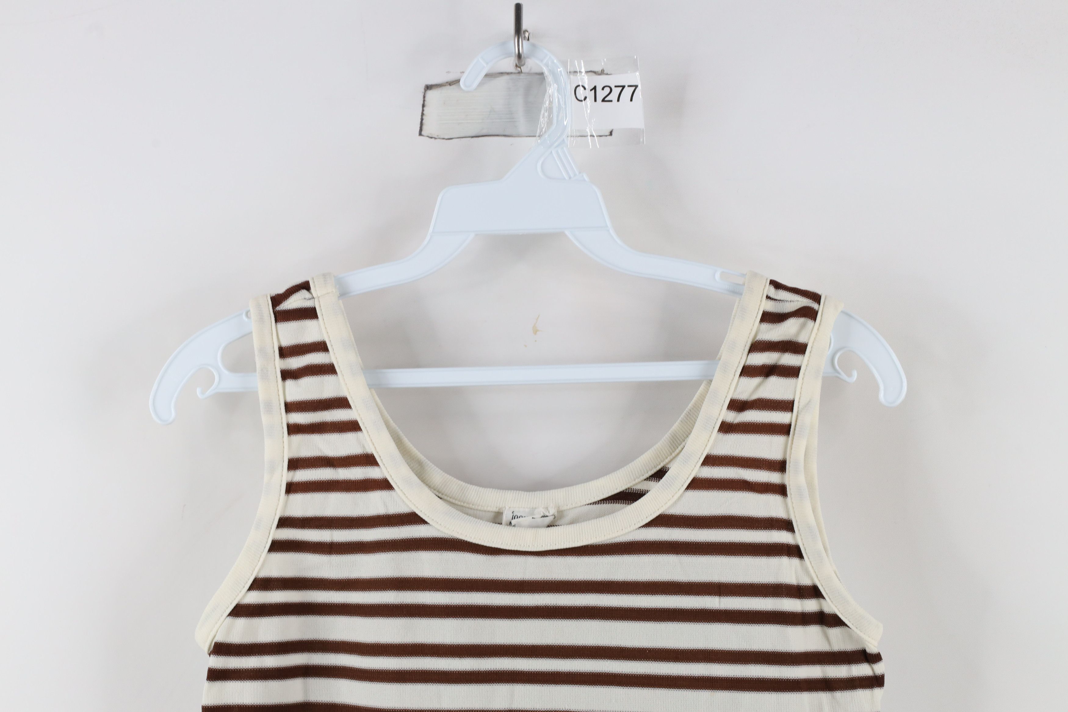 Vintage Vintage 70s Streetwear Knit Tank Top T-Shirt Brown White Size M / US 6-8 / IT 42-44 - 2 Thumbnail