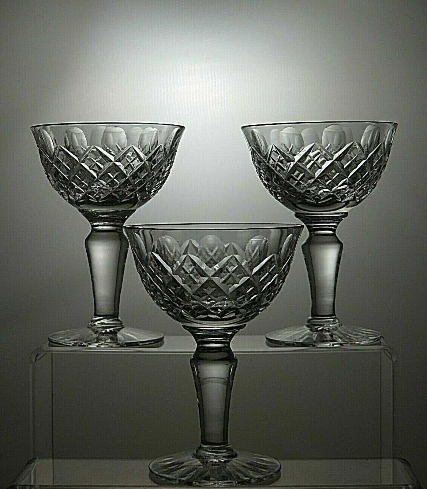 The Unbranded Brand Crystal Cut Glass Set of 3 Champagne Coupe Tall Sherbet Size ONE SIZE - 3 Thumbnail