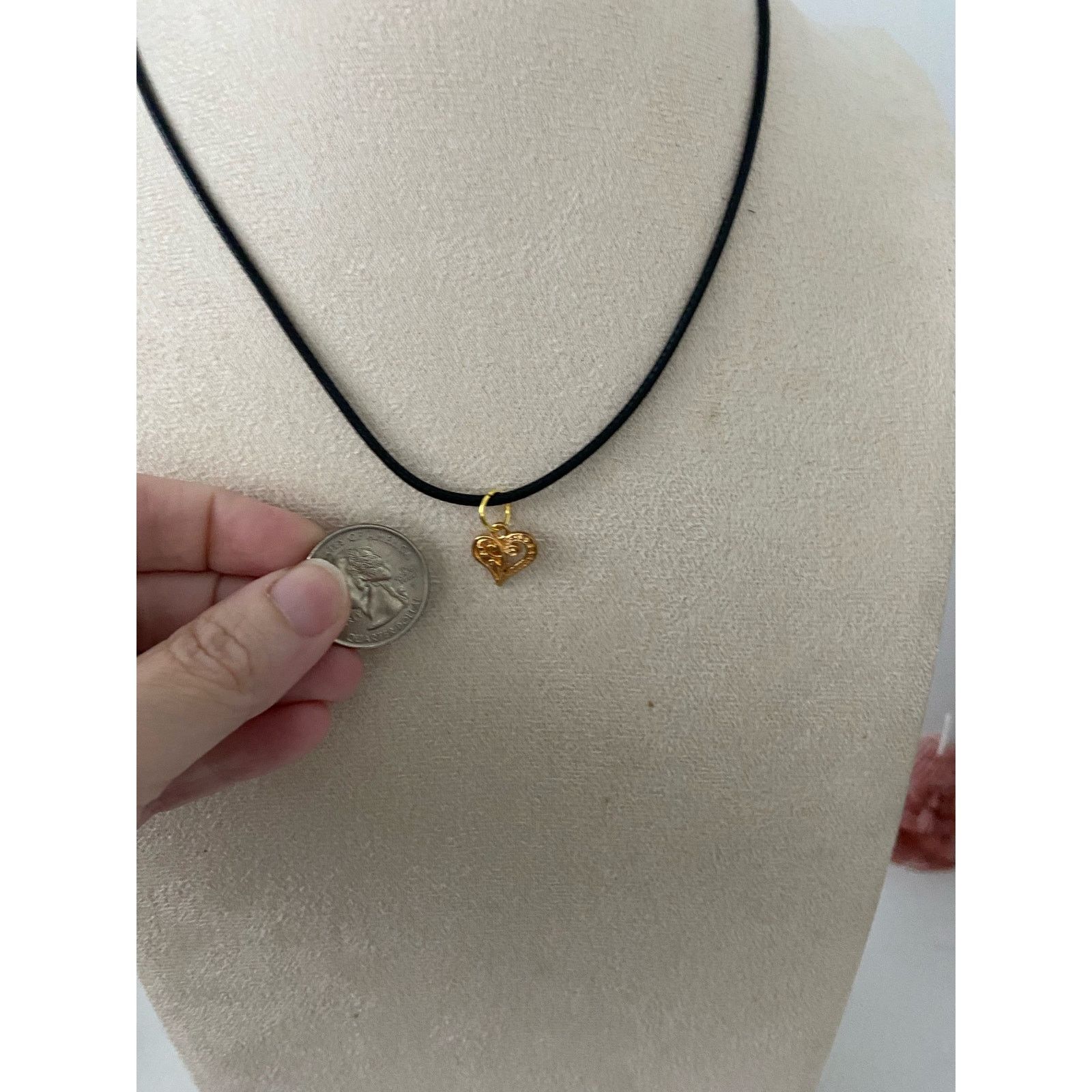 Handmade Little heart pendant necklace Size ONE SIZE - 2 Thumbnail