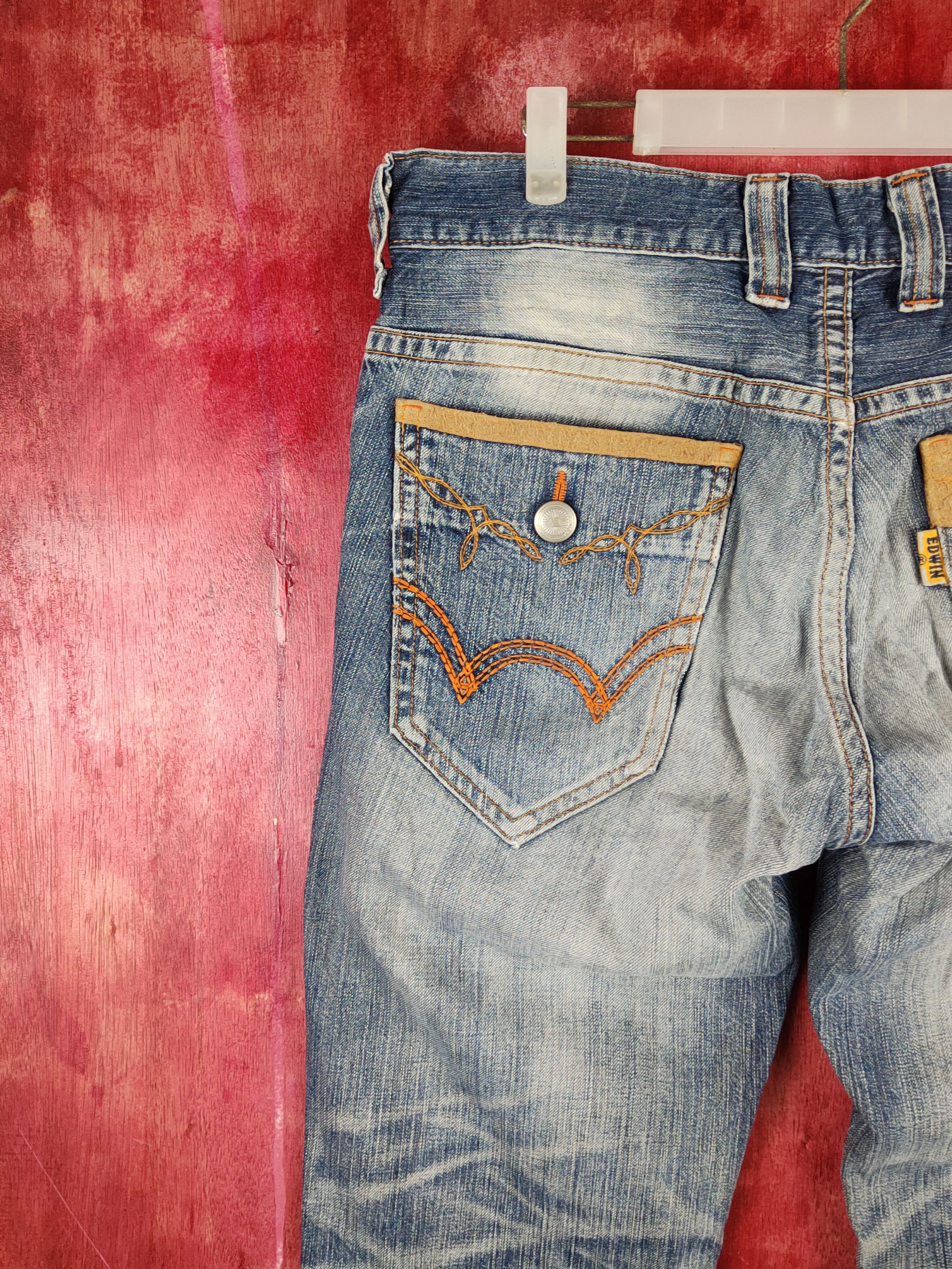Edwin Edwin Dark Blue Distressed Ripped Jeans #S2204 Size US 32 / EU 48 - 9 Thumbnail