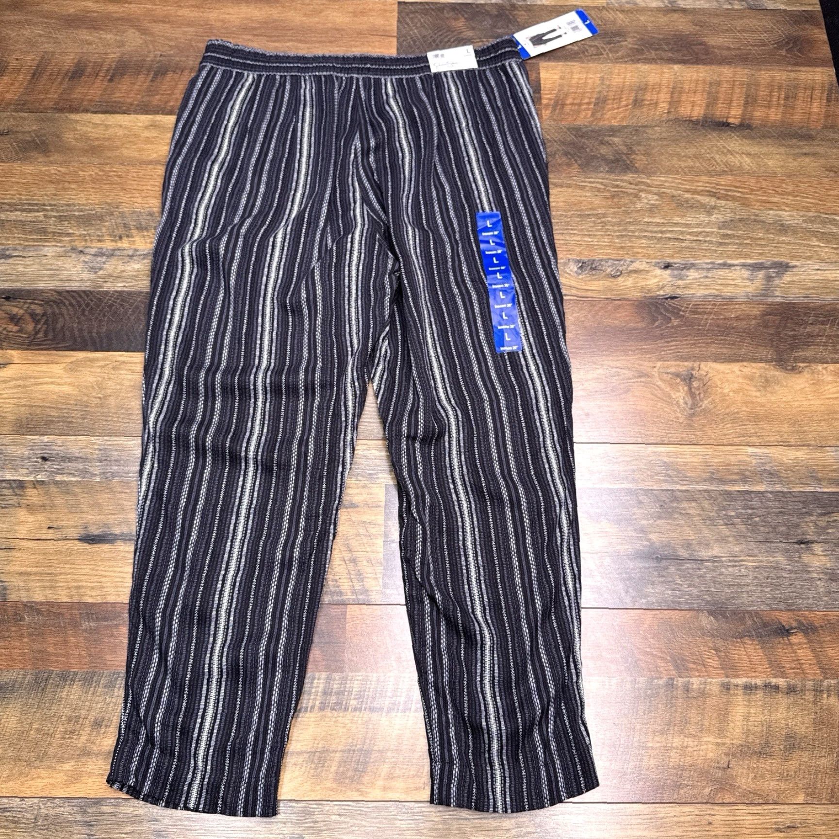 Jessica Simpson Jessica Simpson Cadie Pants Womens Large Black Striped High Rise New Size 36" / US 14 / IT 50 - 2 Thumbnail